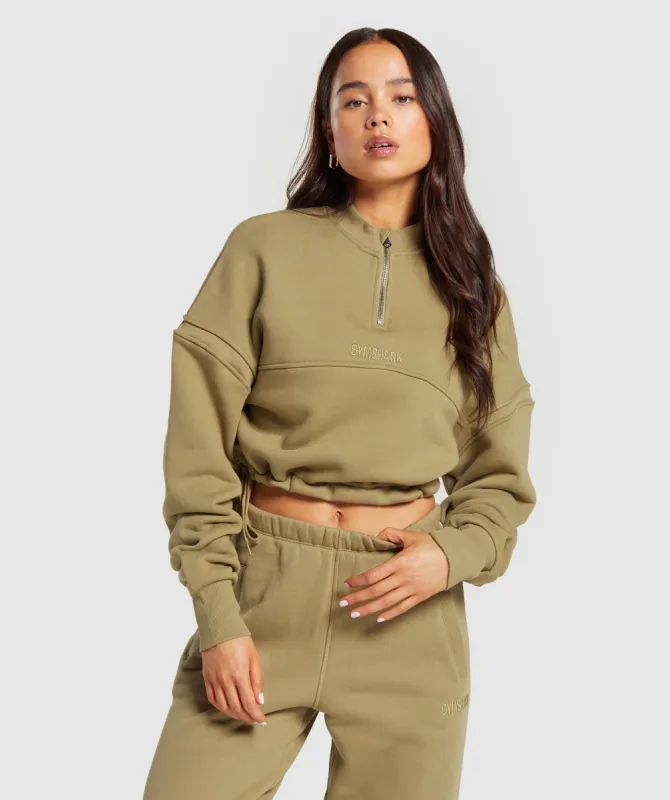 Gymshark Heavyweight Loopback Sweat Pullover - Troop Green sold by Gymshark