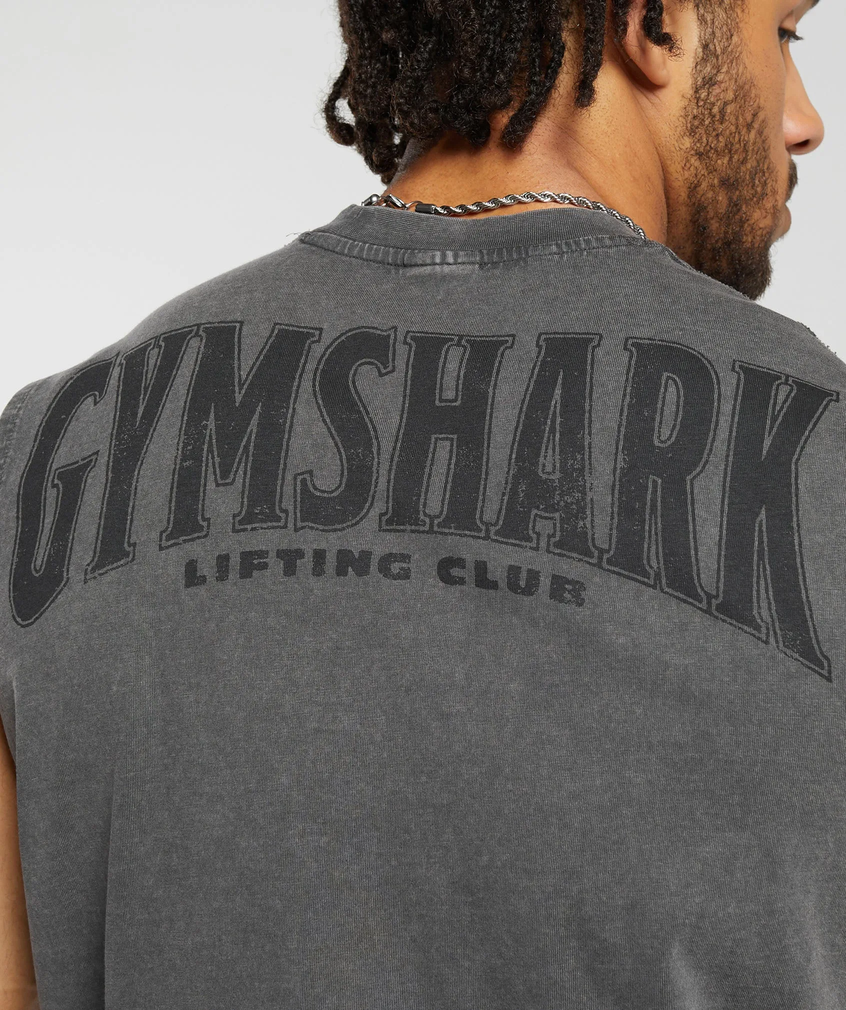 Gymshark Heritage Washed Cut Off T-Shirt - Onyx Grey sold by Gymshark product image thumbnail 5