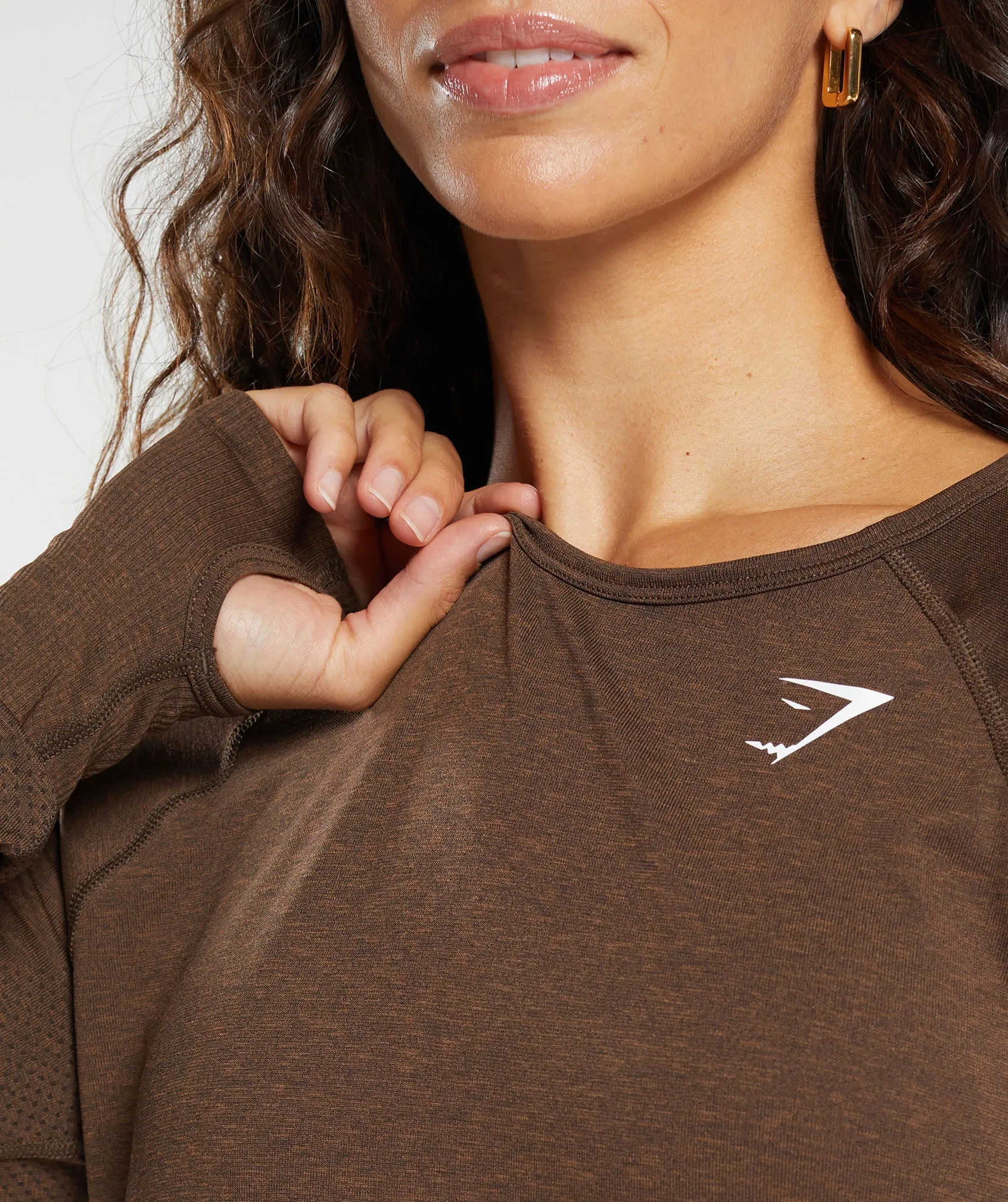 Gymshark Vital Light Long Sleeve Top - Espresso Marl sold by Gymshark product image thumbnail 5