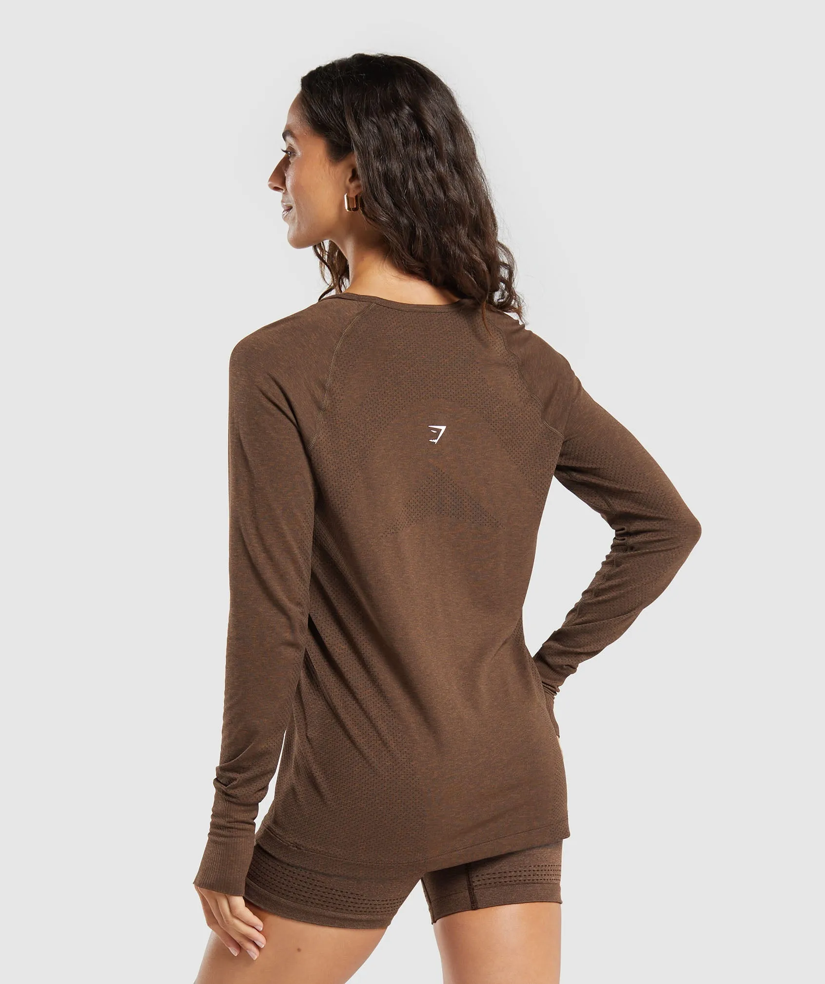 Gymshark Vital Light Long Sleeve Top - Espresso Marl sold by Gymshark product image thumbnail 2