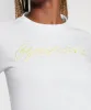 Gymshark Embroidered Graphic Midi T-Shirt - White sold by Gymshark