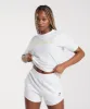 Gymshark Embroidered Graphic Midi T-Shirt - White sold by Gymshark