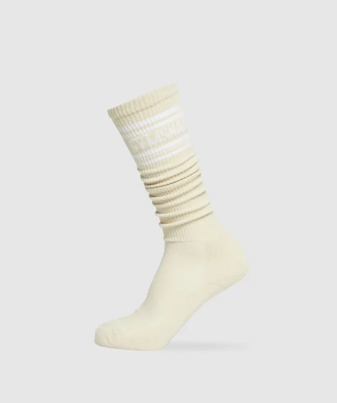 Gymshark Long Stripe Sock - Ecru White sold by Gymshark