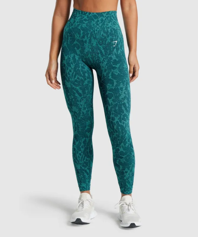 Gymshark Adapt Animal Seamless Leggings - Butterfly | Teal sold by Gymshark