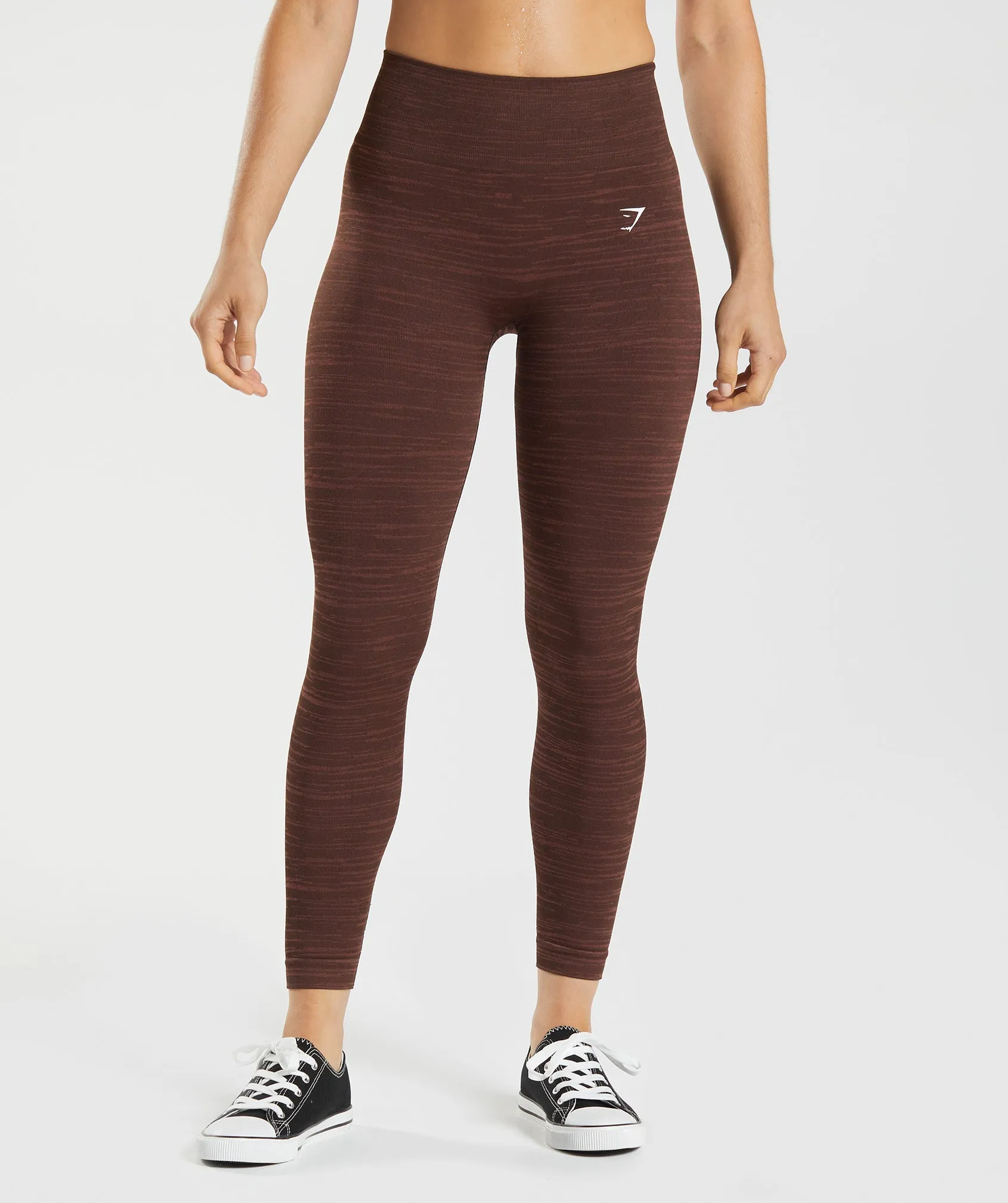 Gymshark Adapt Marl Seamless Leggings - Archive Brown/Cherry Brown sold by Gymshark