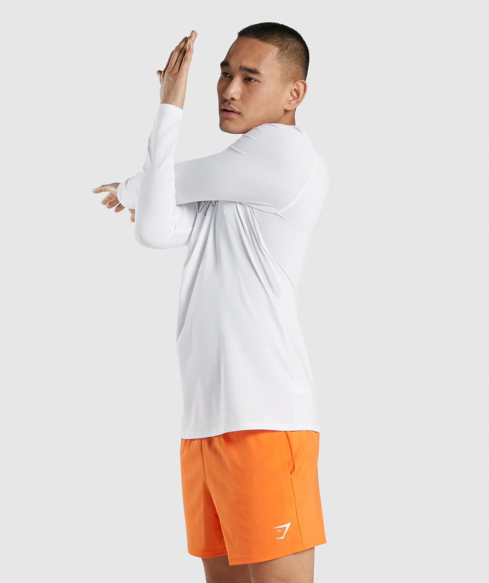 Gymshark Arrival Graphic Long Sleeve T-Shirt - White sold by Gymshark product image thumbnail 3