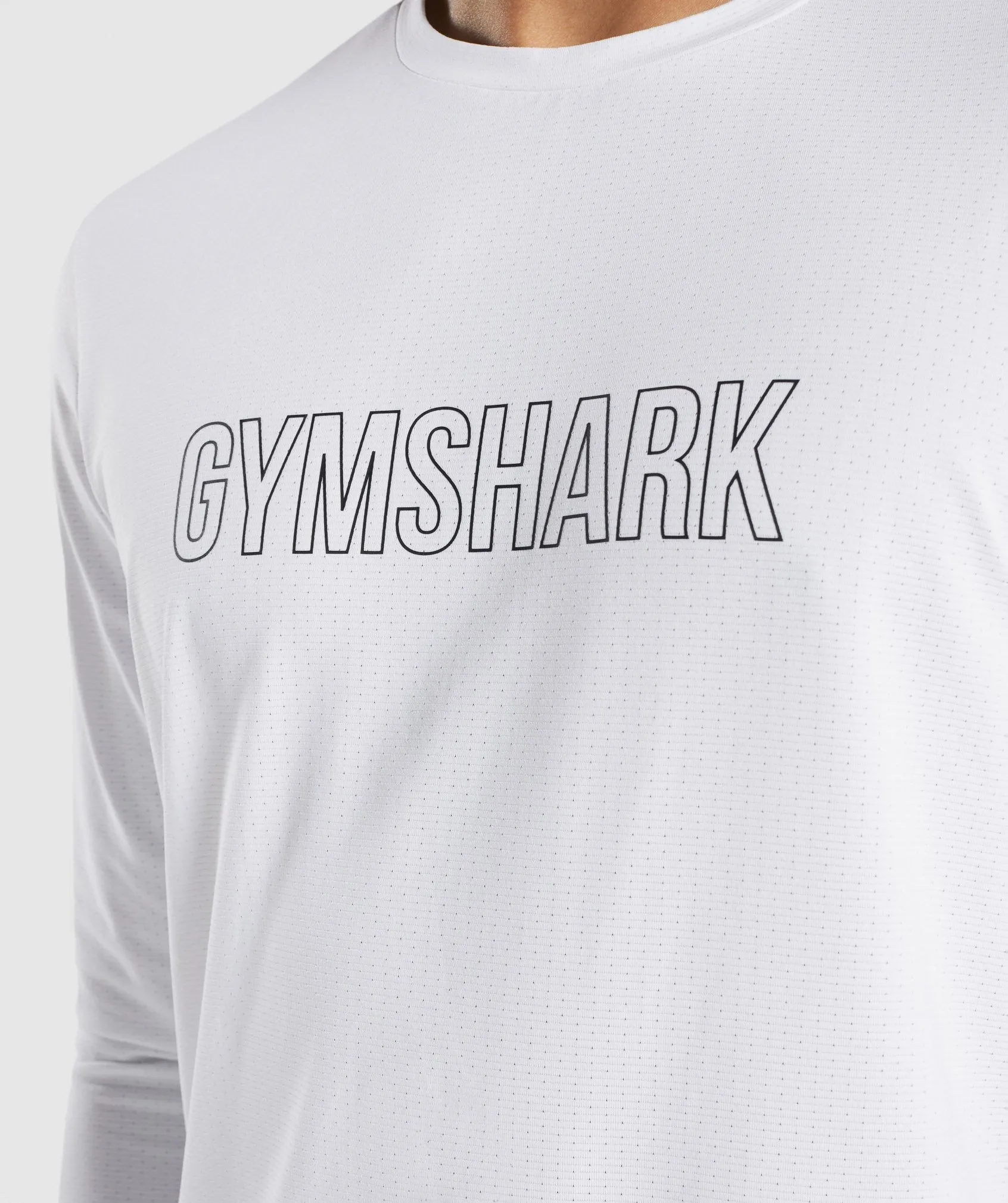 Gymshark Arrival Graphic Long Sleeve T-Shirt - White sold by Gymshark product image thumbnail 5