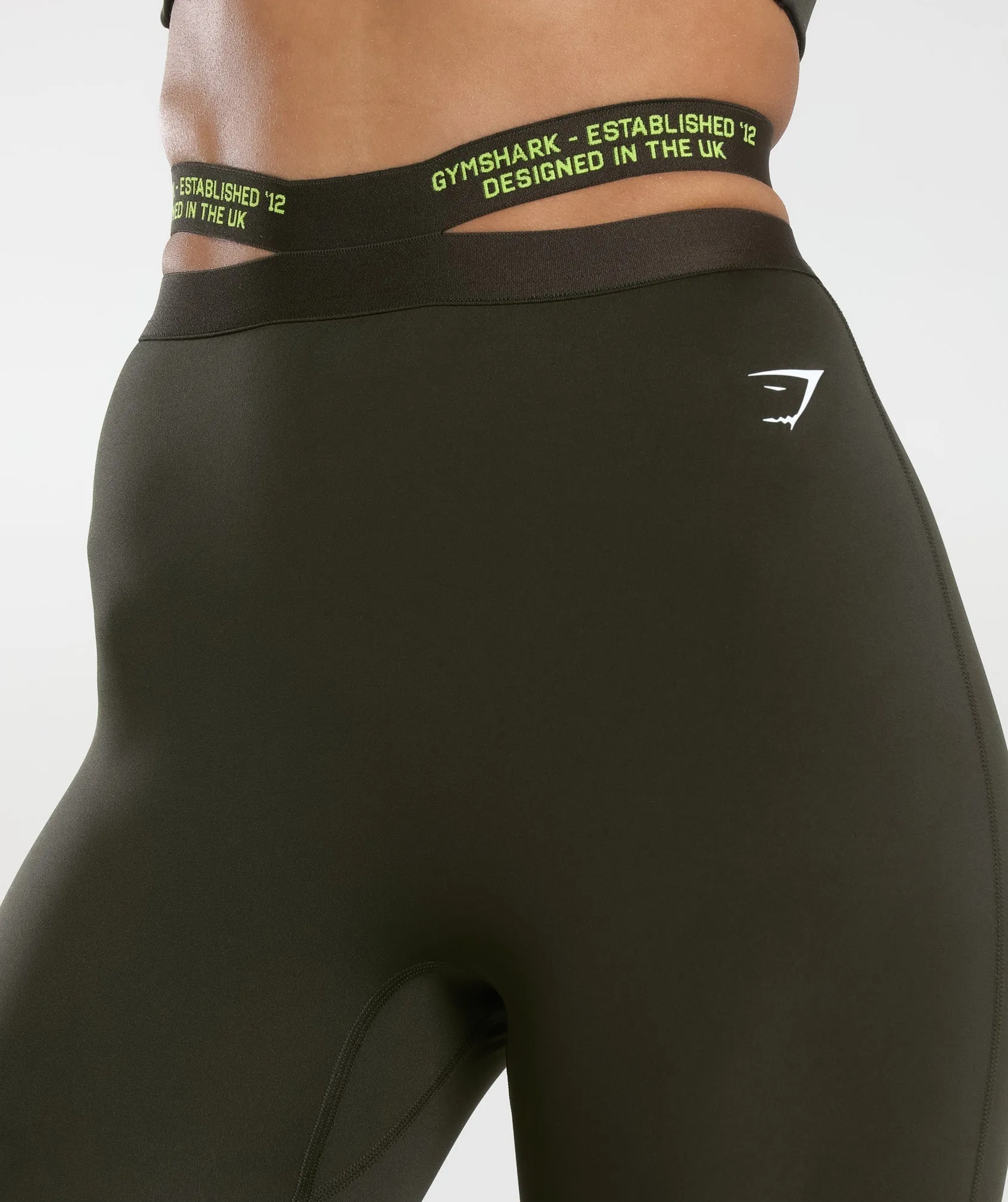 Gymshark Strappy Waistband Leggings - Deep Olive Green sold by Gymshark product image thumbnail 5