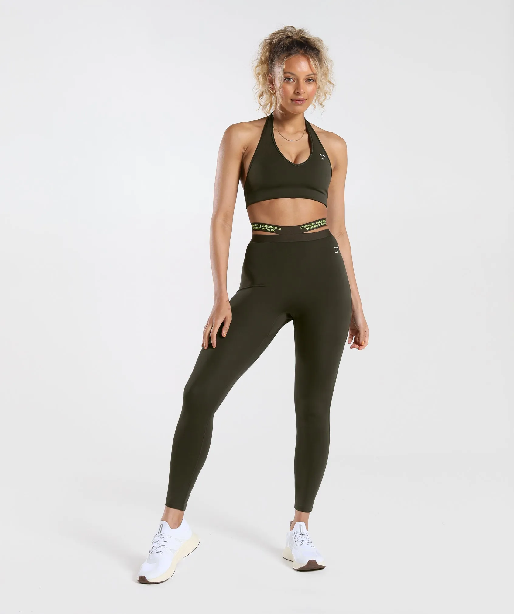 Gymshark Strappy Waistband Leggings - Deep Olive Green sold by Gymshark product image thumbnail 4
