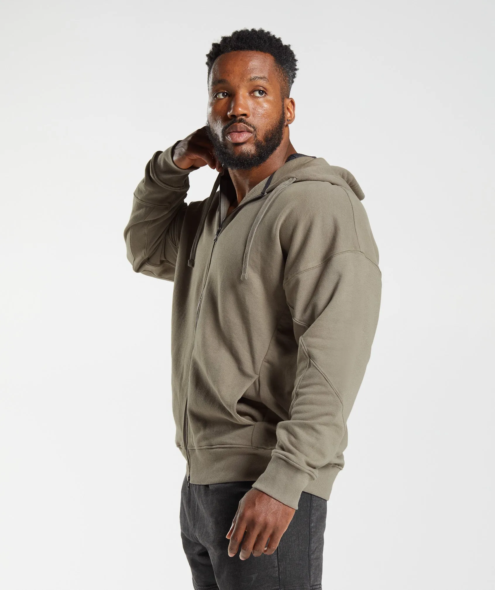 Gymshark Power Zip Hoodie - Earthy Brown sold by Gymshark product image thumbnail 3