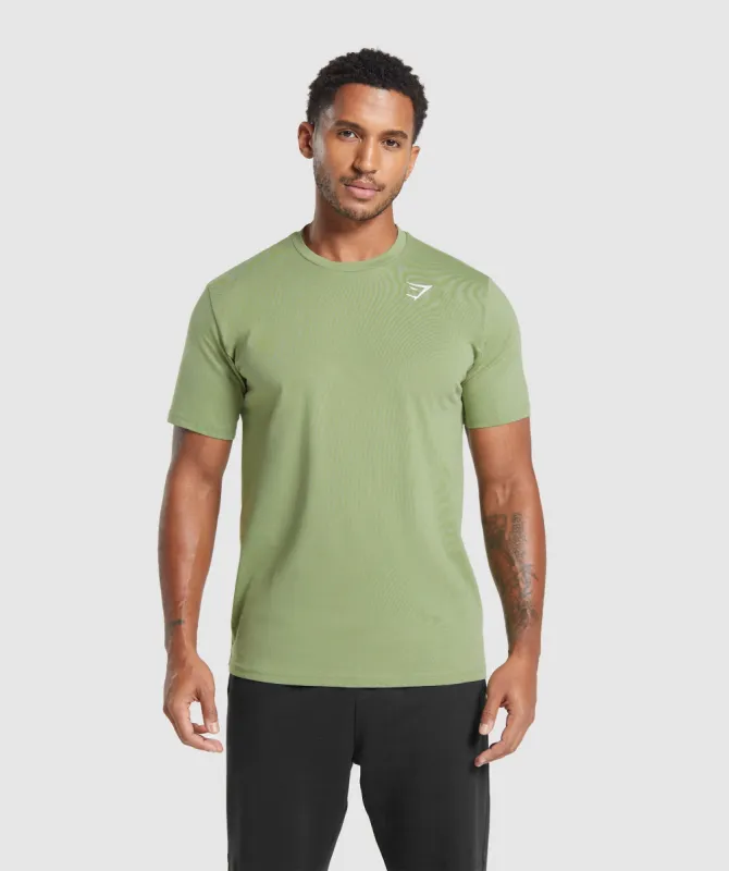 Gymshark Crest T-Shirt - Natural Sage Green sold by Gymshark