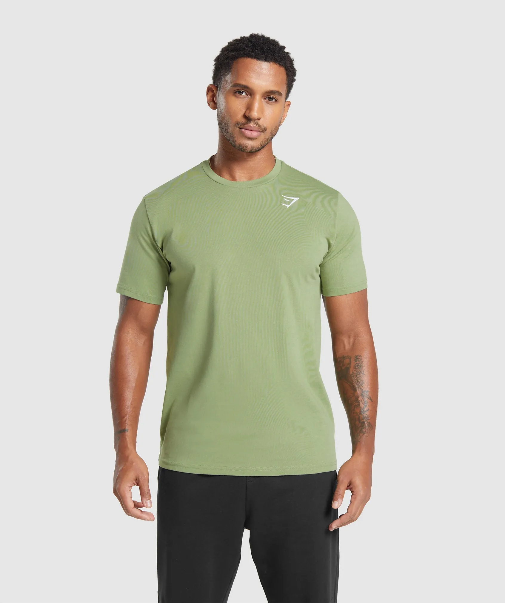 Gymshark Crest T-Shirt - Natural Sage Green sold by Gymshark