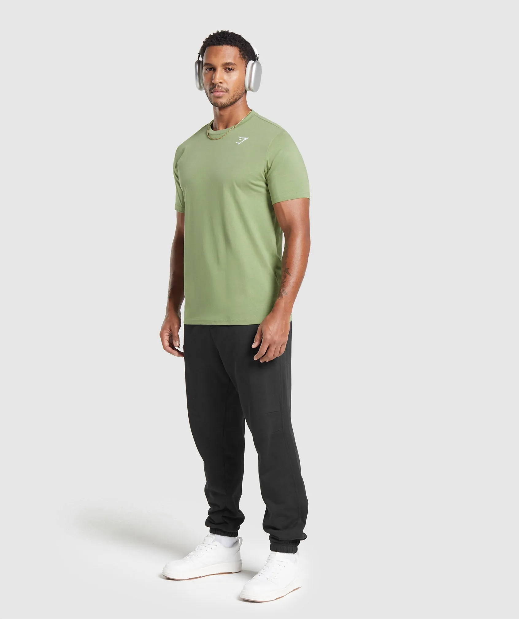 Gymshark Crest T-Shirt - Natural Sage Green sold by Gymshark product image thumbnail 4