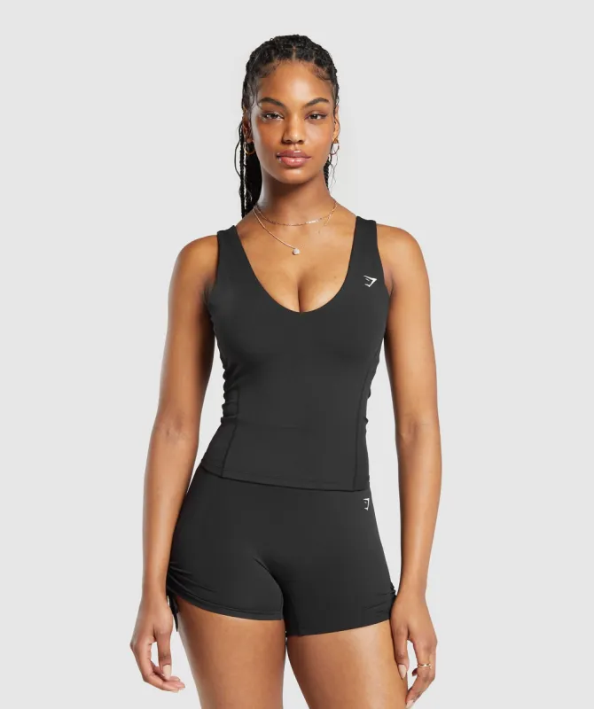 Gymshark Ruche Tank - Black made by Gymshark