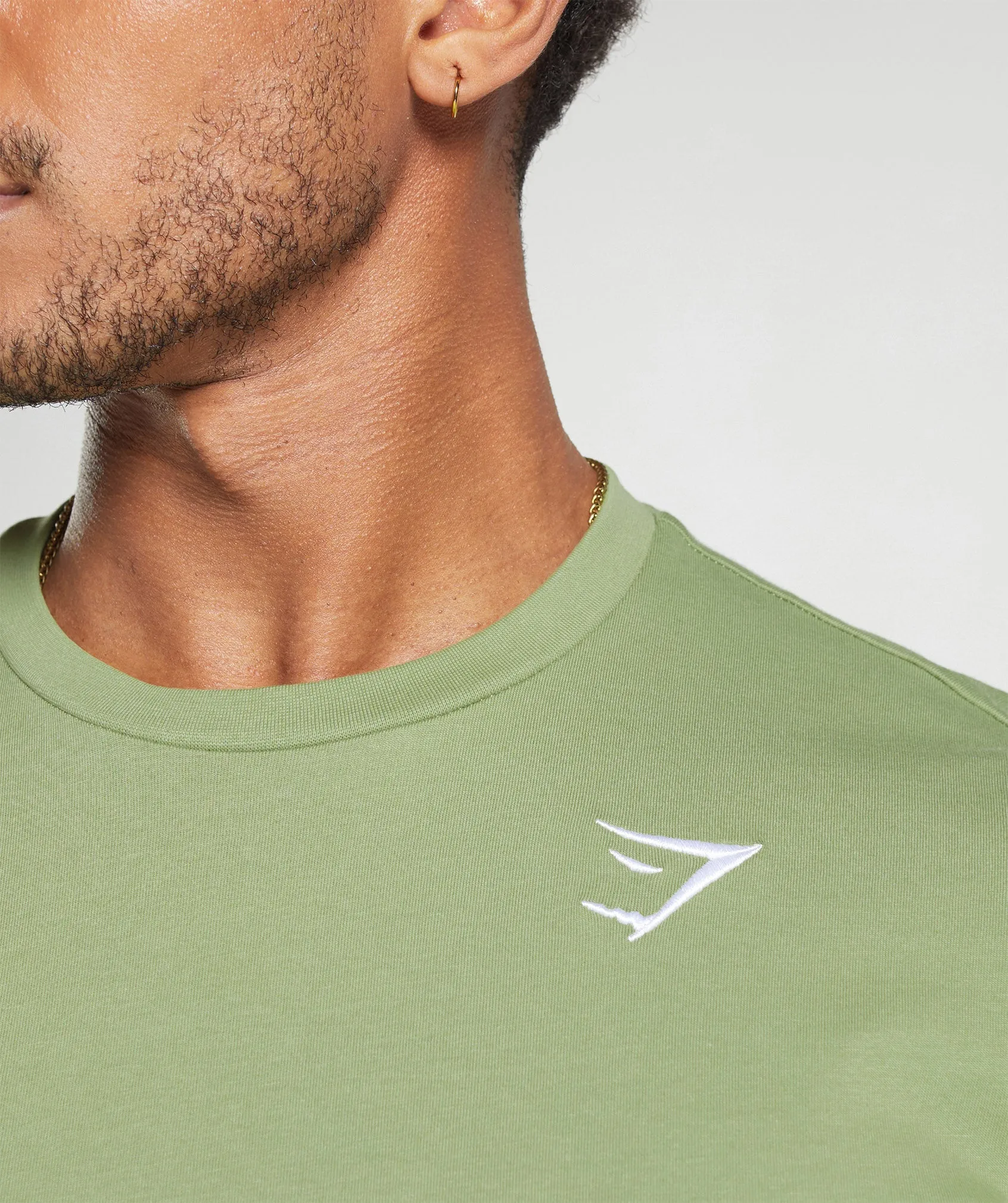 Gymshark Crest T-Shirt - Natural Sage Green sold by Gymshark product image thumbnail 5