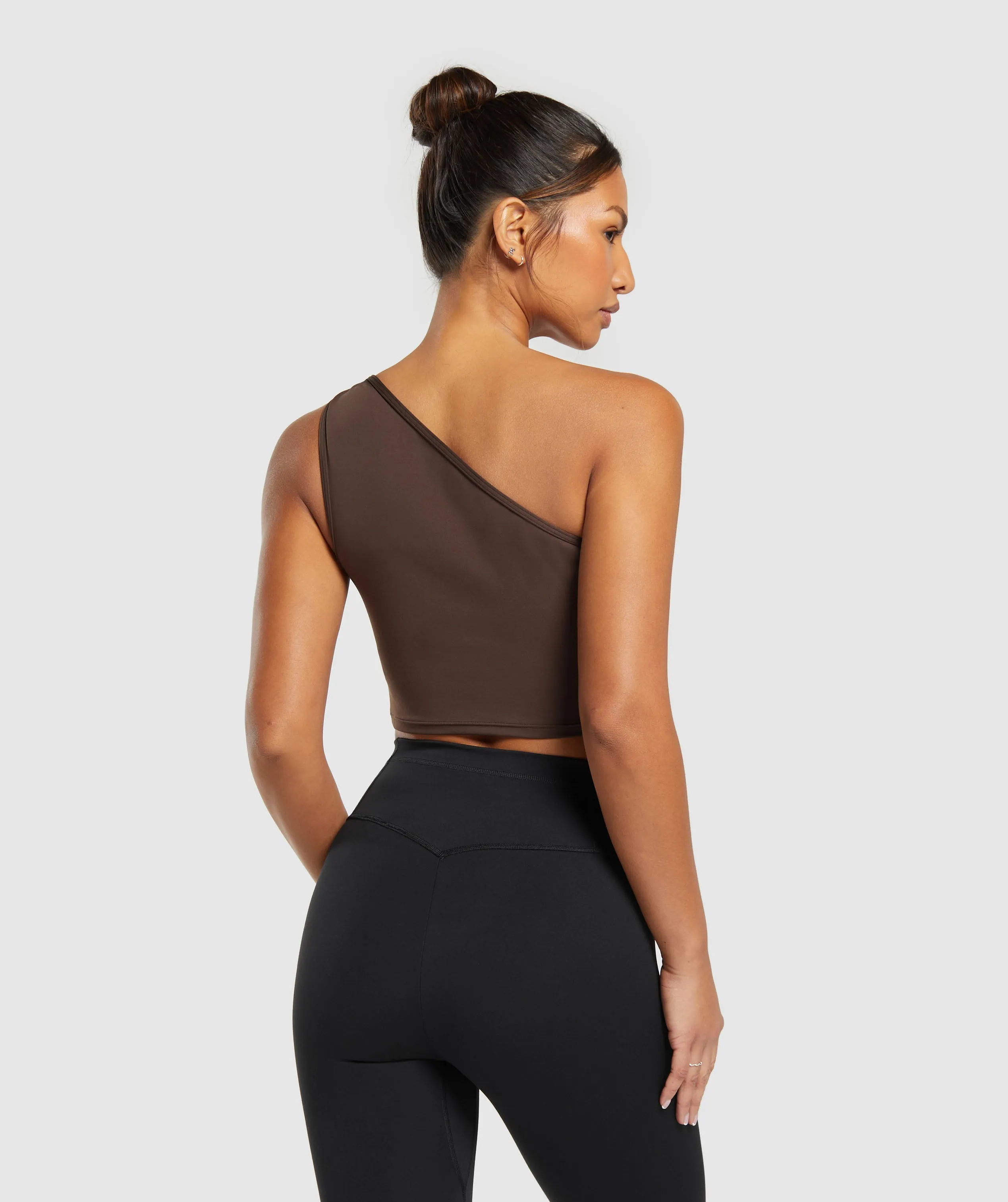 Gymshark Everyday One Shoulder Ruched Tank - Archive Brown sold by Gymshark product image thumbnail 2