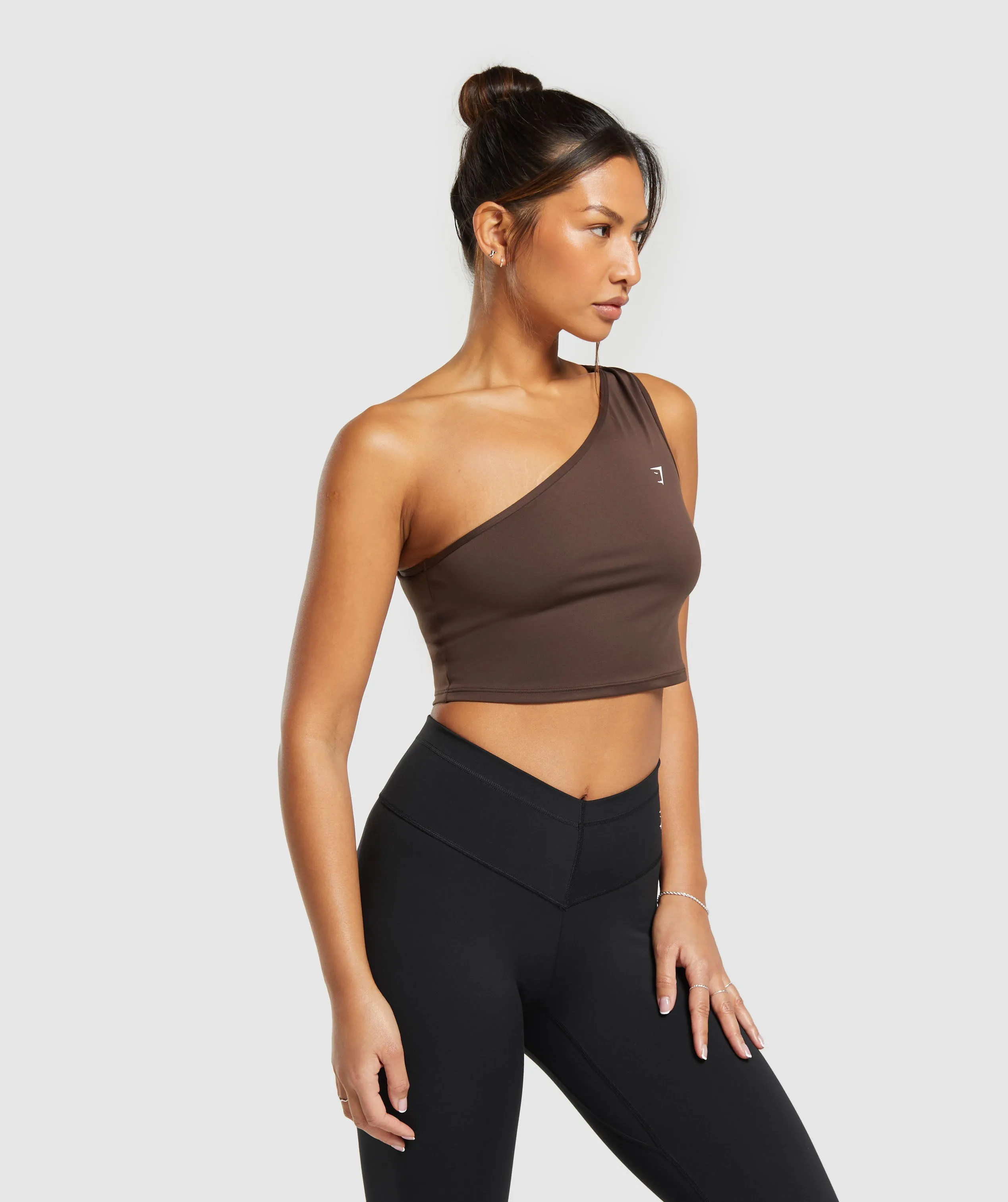 Gymshark Everyday One Shoulder Ruched Tank - Archive Brown sold by Gymshark product image thumbnail 3