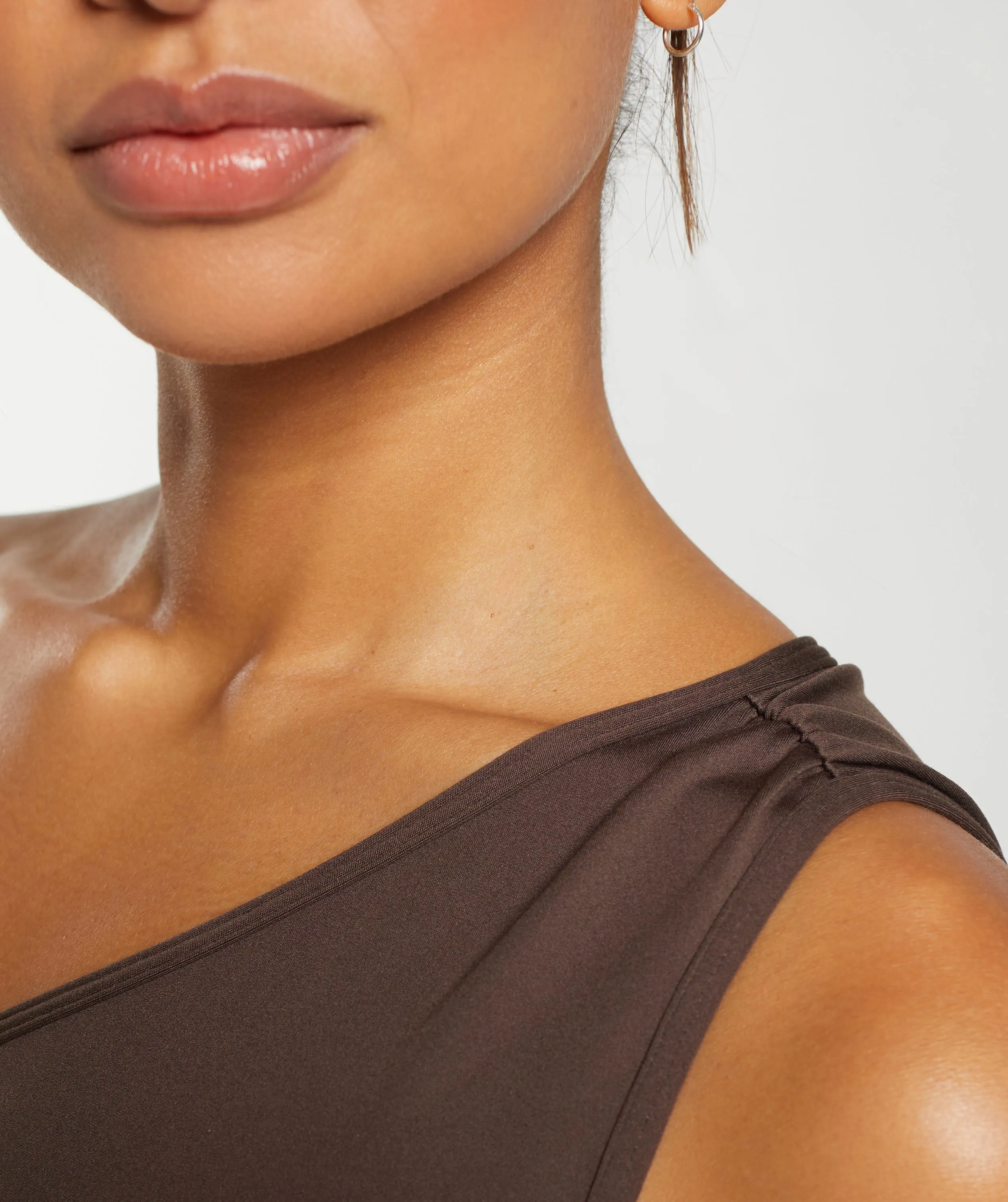 Gymshark Everyday One Shoulder Ruched Tank - Archive Brown sold by Gymshark product image thumbnail 5