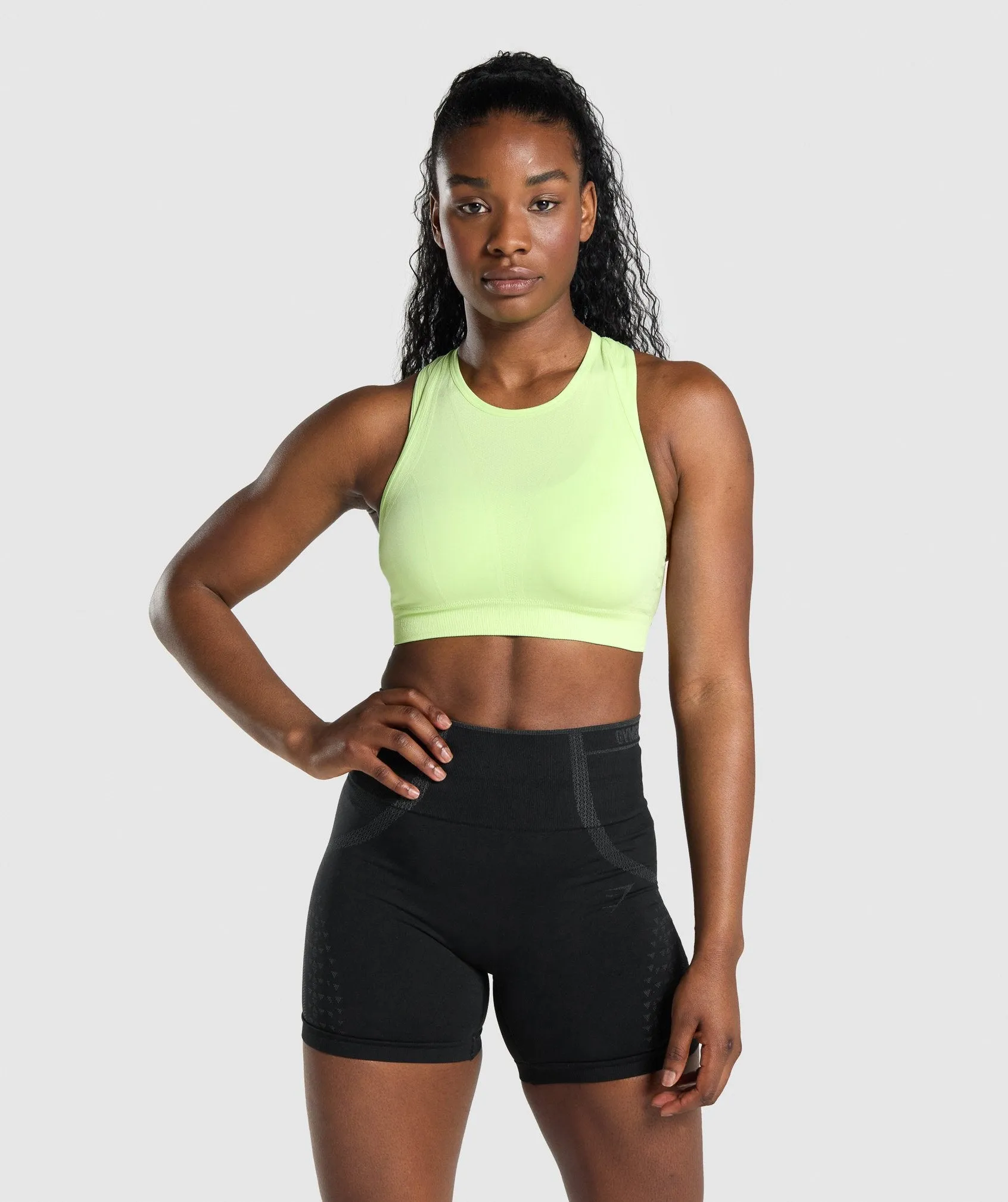 Gymshark Apex Seamless Sports Bra - Green/Light Green sold by Gymshark