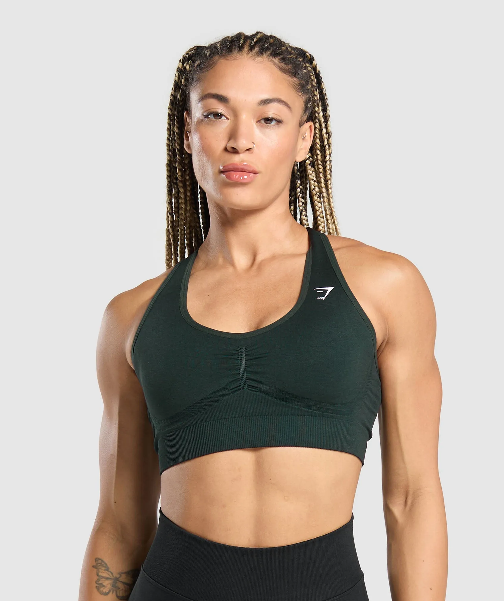 Gymshark Lift Contour Seamless Sports Bra - Green sold by Gymshark