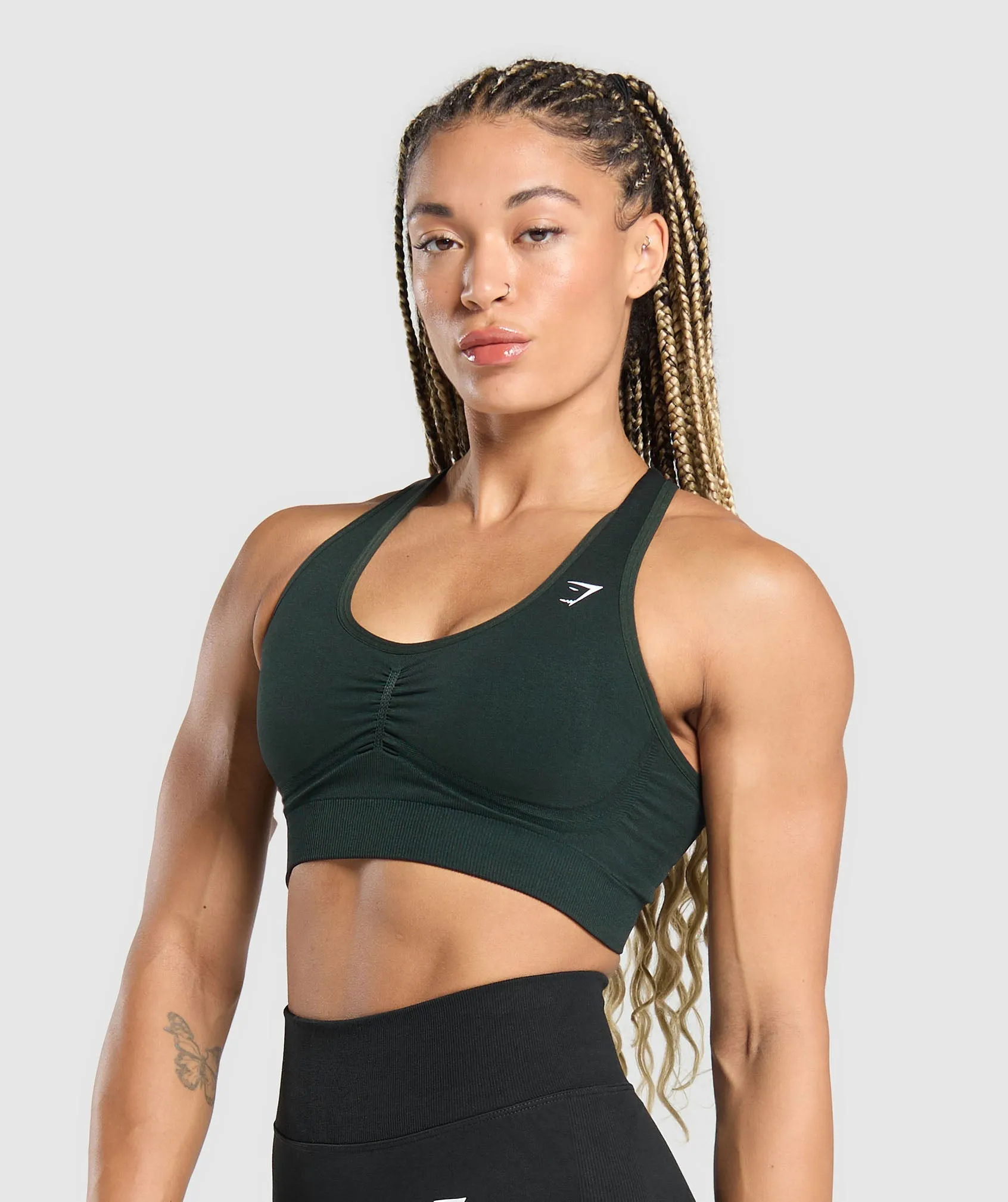Gymshark Lift Contour Seamless Sports Bra - Green sold by Gymshark product image thumbnail 3