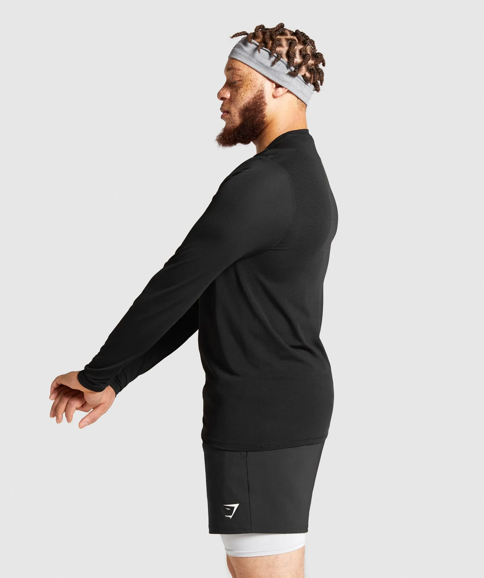Gymshark Vital Seamless Long Sleeve T-Shirt - Black sold by Gymshark product image thumbnail 3