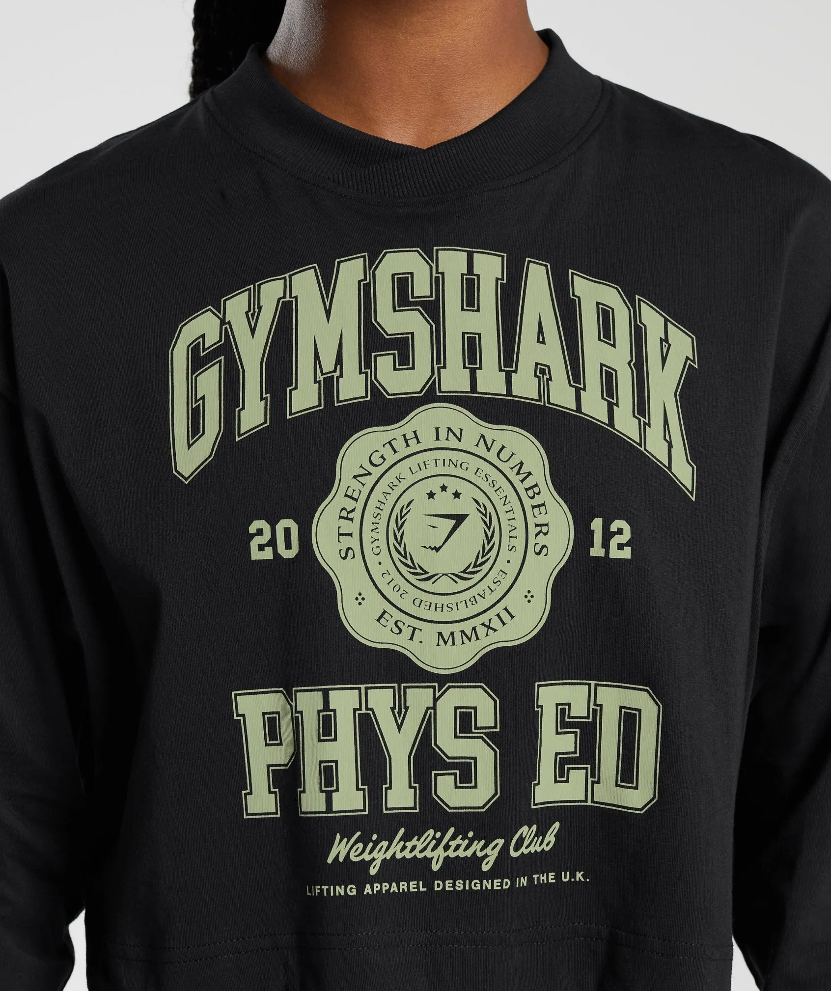 Gymshark Phys Ed Graphic Long Sleeve T-Shirt - Black sold by Gymshark product image thumbnail 5