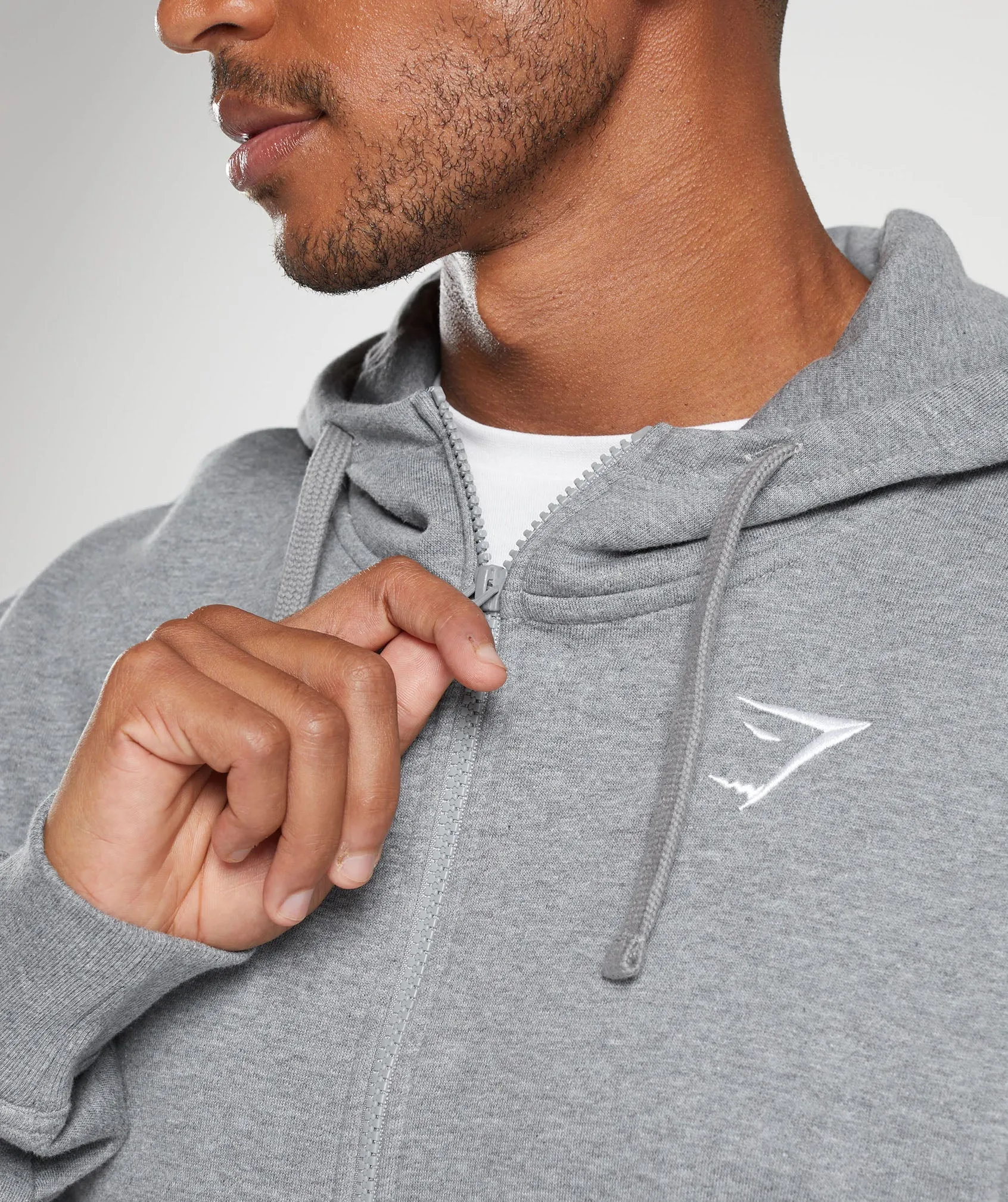 Gymshark Crest Oversized Zip Up Hoodie - Charcoal Grey Marl sold by Gymshark product image thumbnail 5