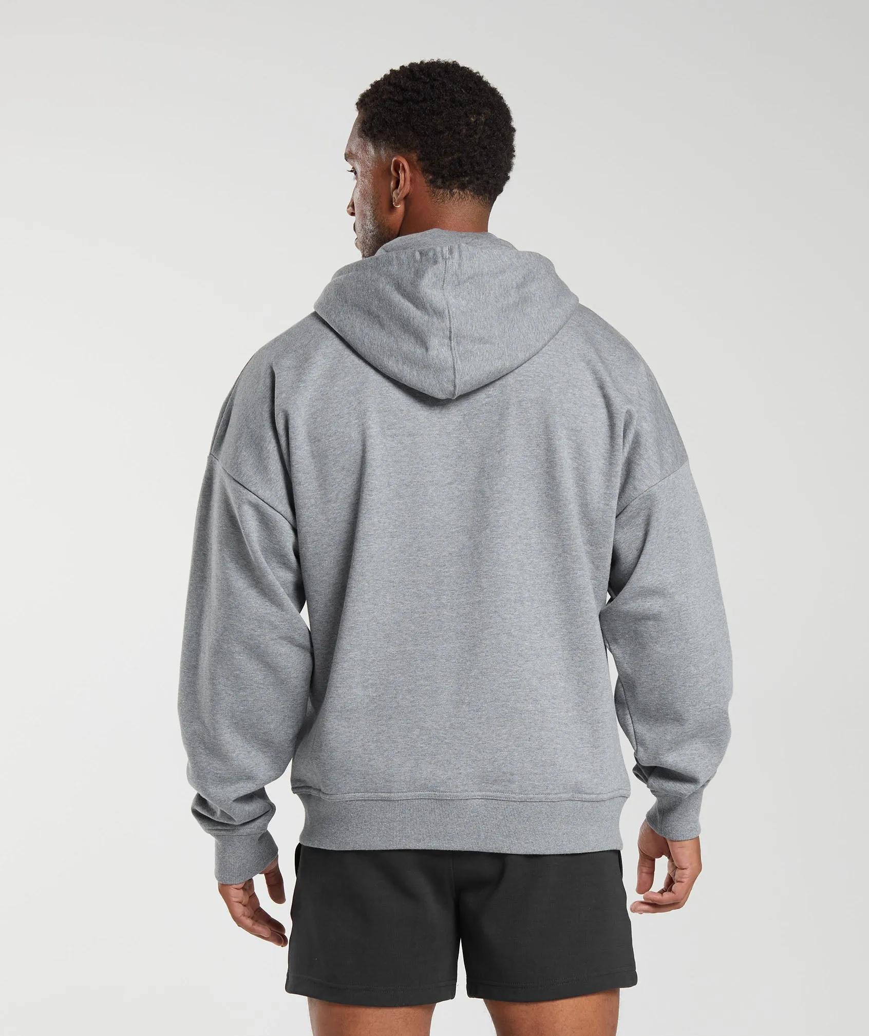 Gymshark Crest Oversized Zip Up Hoodie - Charcoal Grey Marl sold by Gymshark product image thumbnail 2