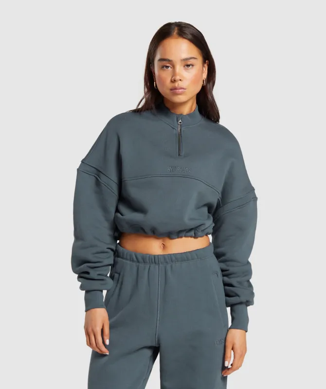 Gymshark Heavyweight Loopback Sweat Pullover - Titanium Blue sold by Gymshark