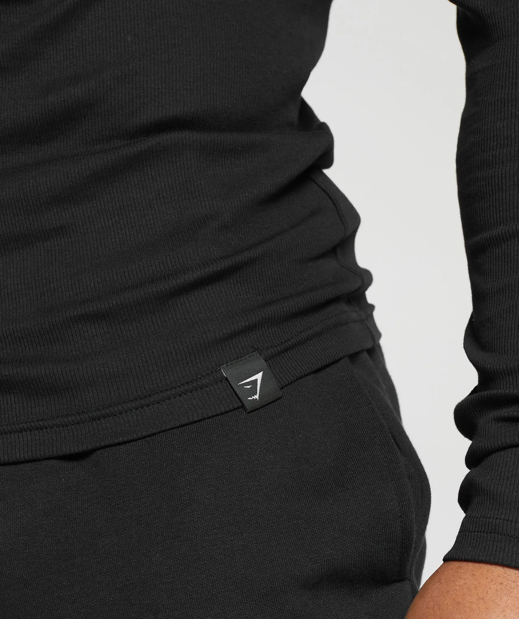 Gymshark Ribbed Long Sleeve T-Shirt - Black sold by Gymshark product image thumbnail 5