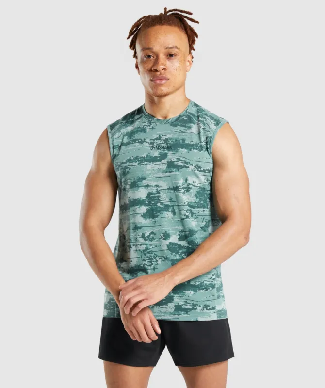 Gymshark Chalk Tank - Light Green Print sold by Gymshark