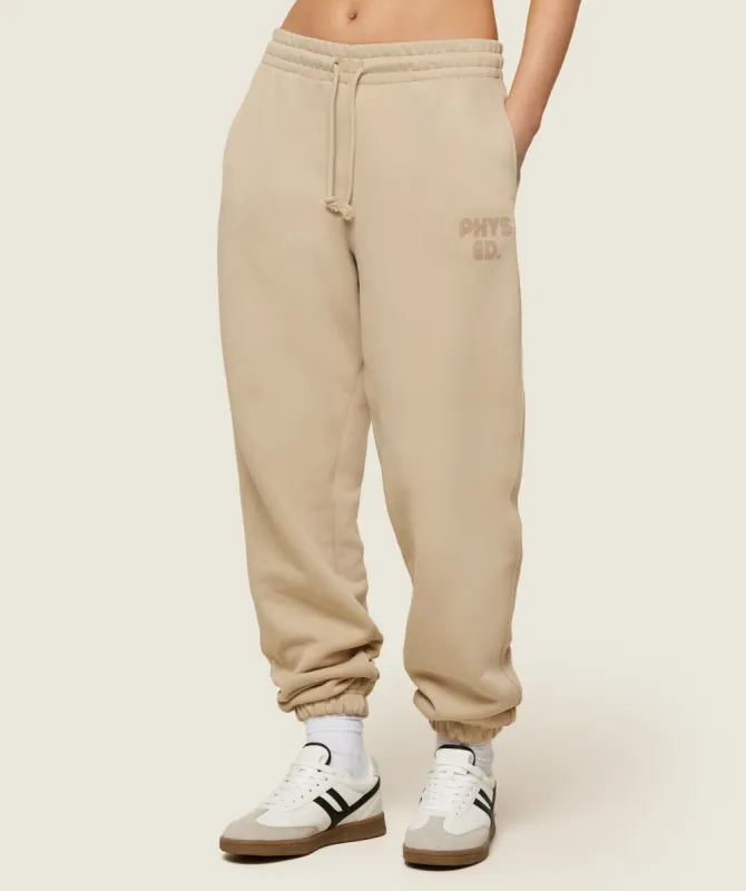 Gymshark Phys Ed Graphic Sweatpants - Vanilla Beige sold by Gymshark