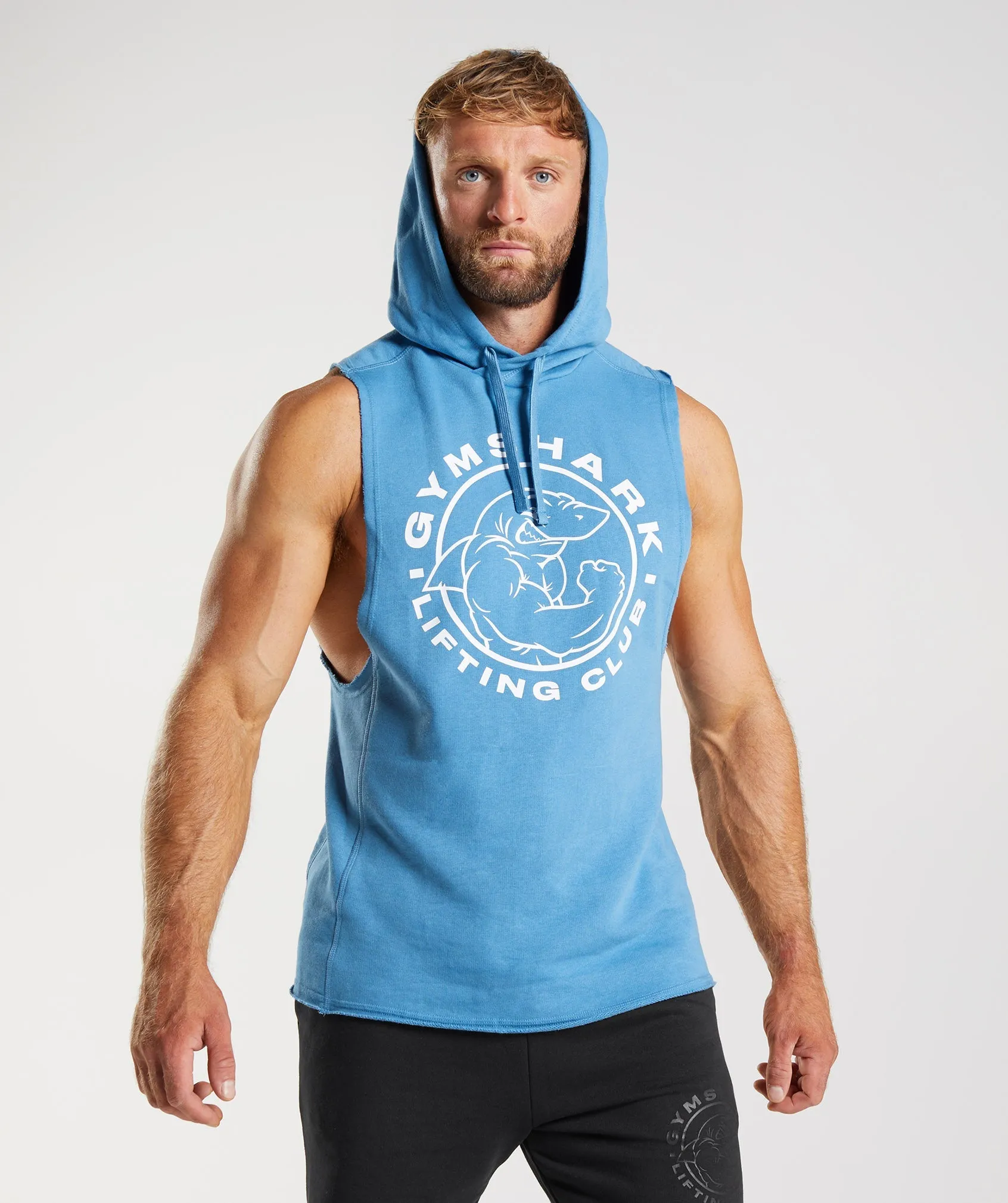 Gymshark Legacy Drop Arm Hoodie - Coastal Blue sold by Gymshark