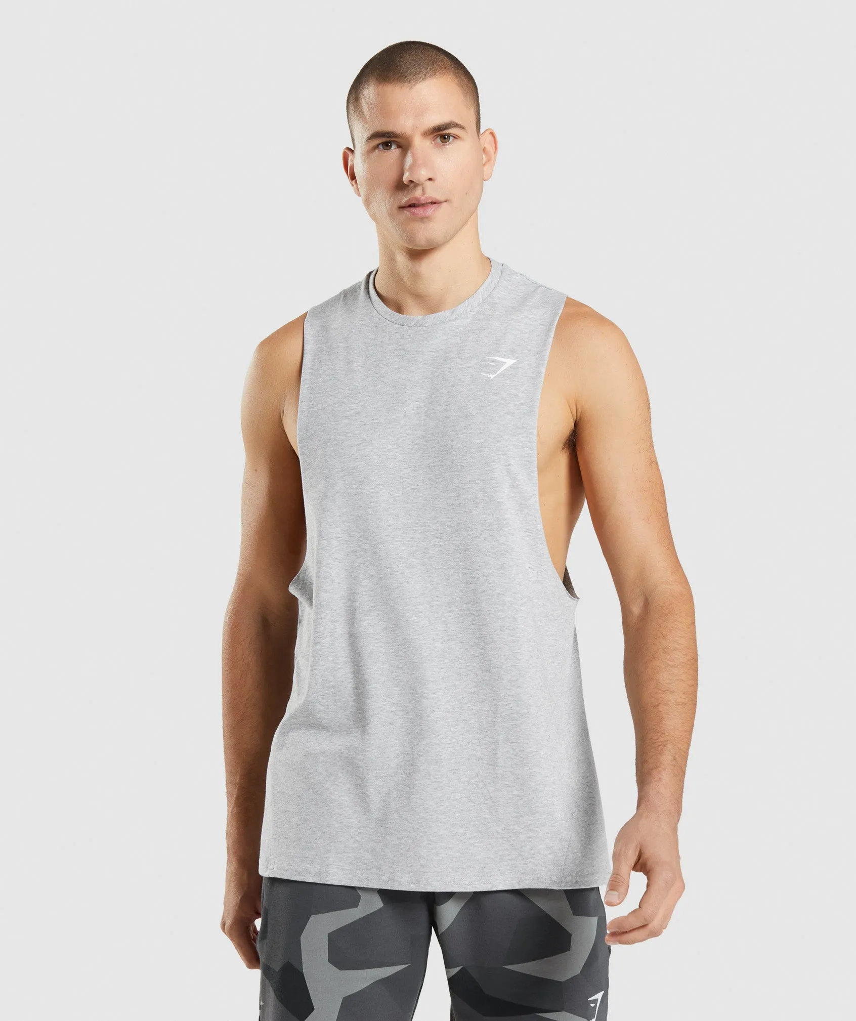 Gymshark Critical 2.0 Drop Arm Tank - Light Grey Marl sold by Gymshark