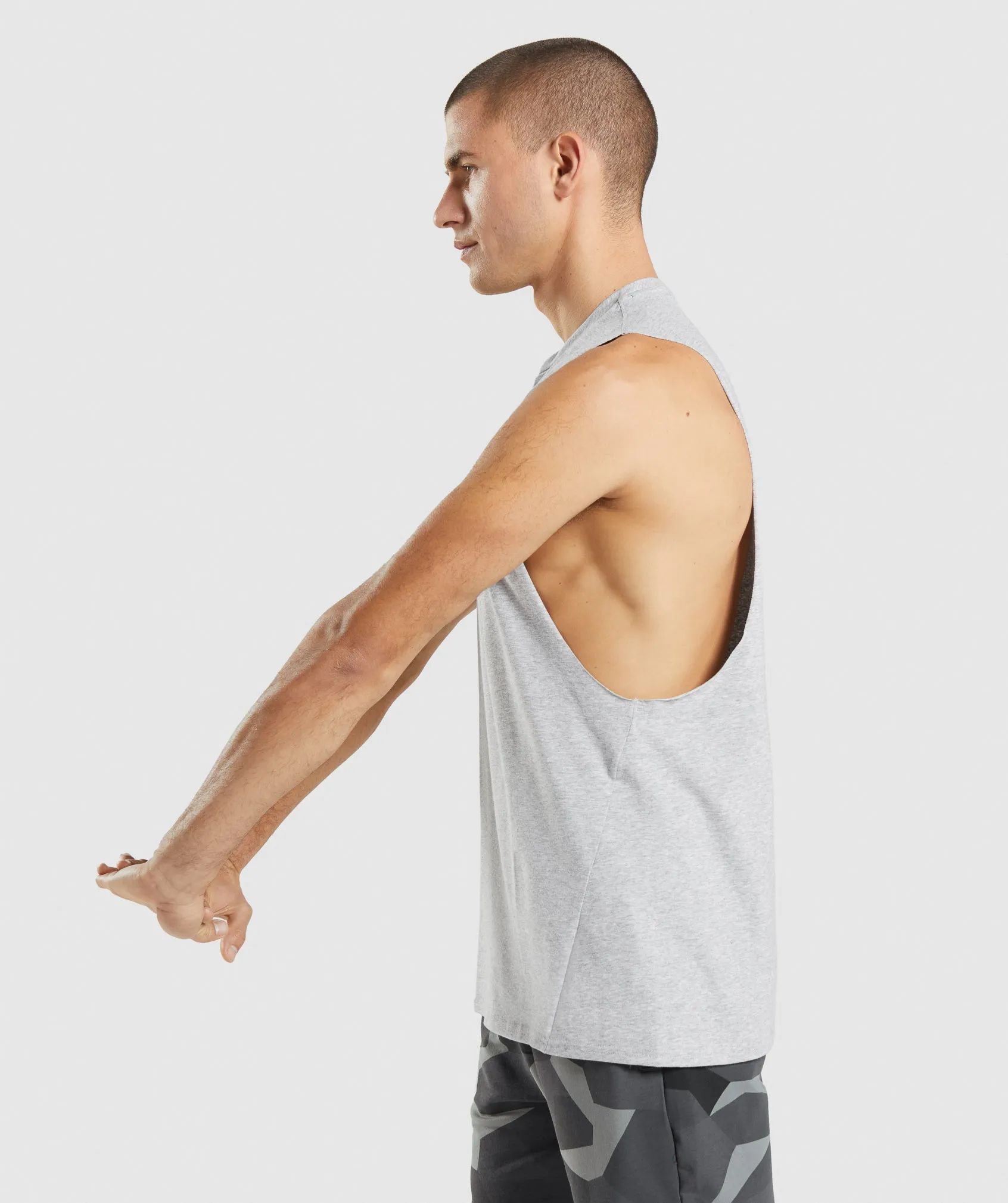 Gymshark Critical 2.0 Drop Arm Tank - Light Grey Marl sold by Gymshark product image thumbnail 3