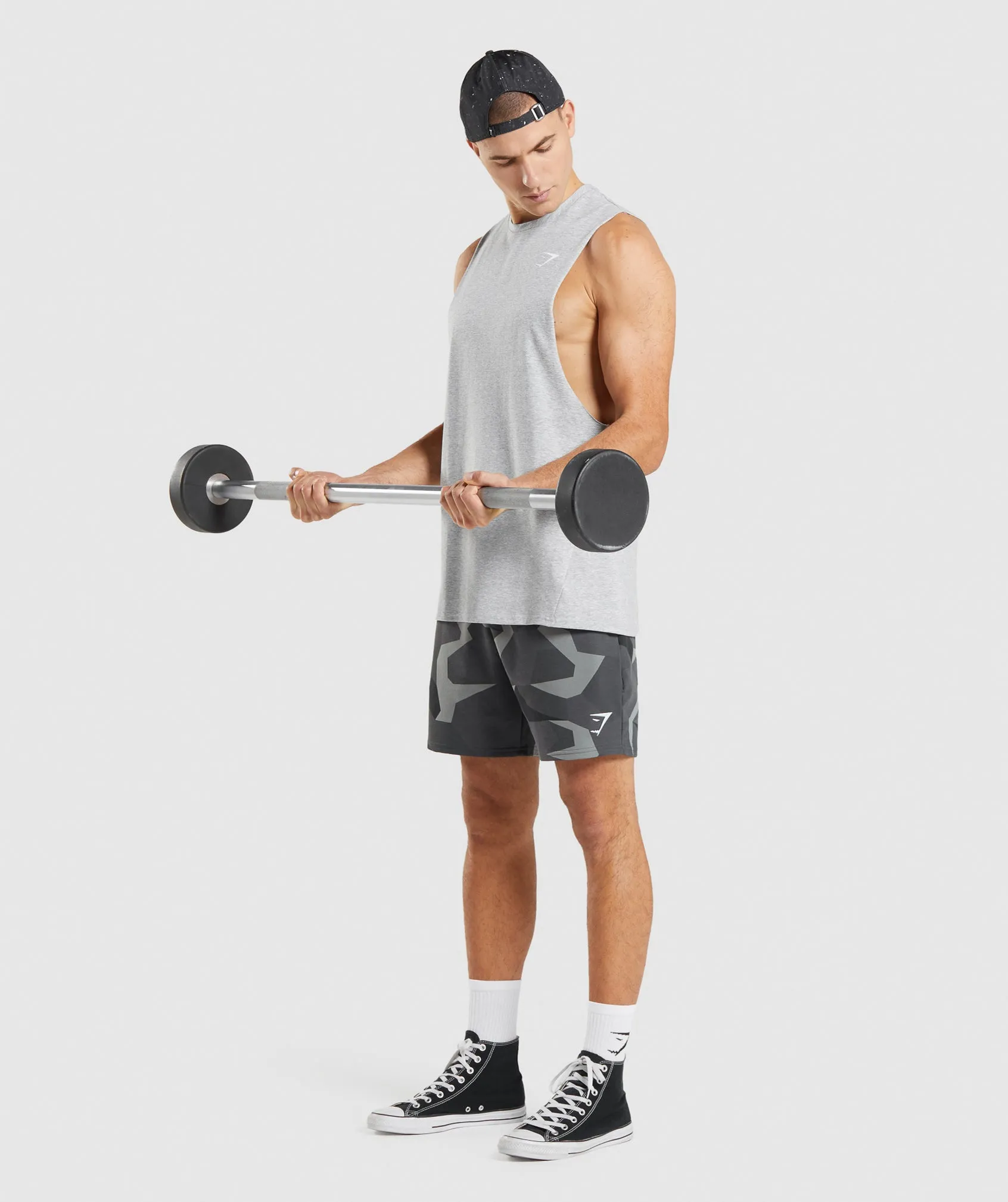 Gymshark Critical 2.0 Drop Arm Tank - Light Grey Marl sold by Gymshark product image thumbnail 4