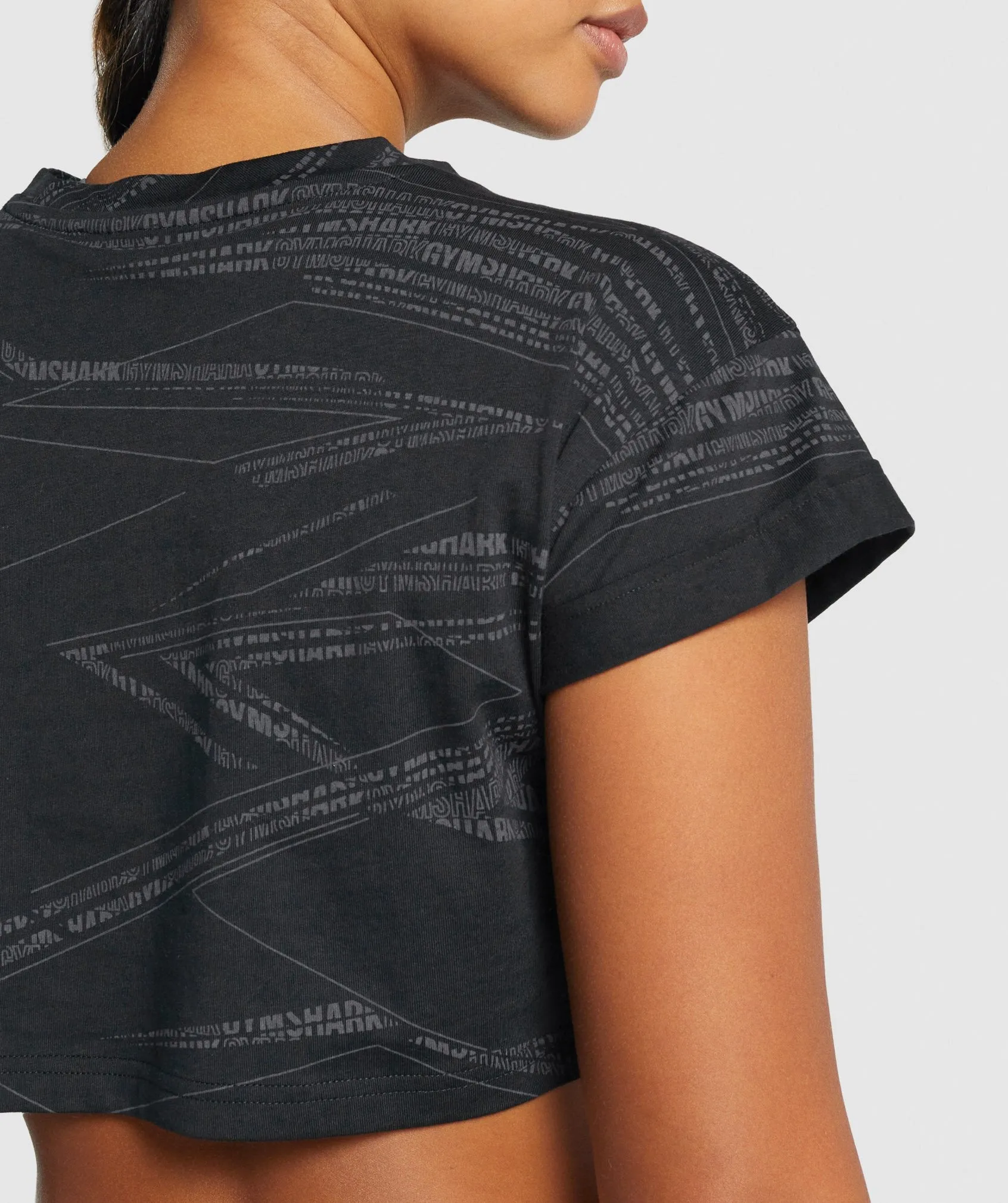 Gymshark Zone Graphic Crop Tee - Black/Grey sold by Gymshark product image thumbnail 5