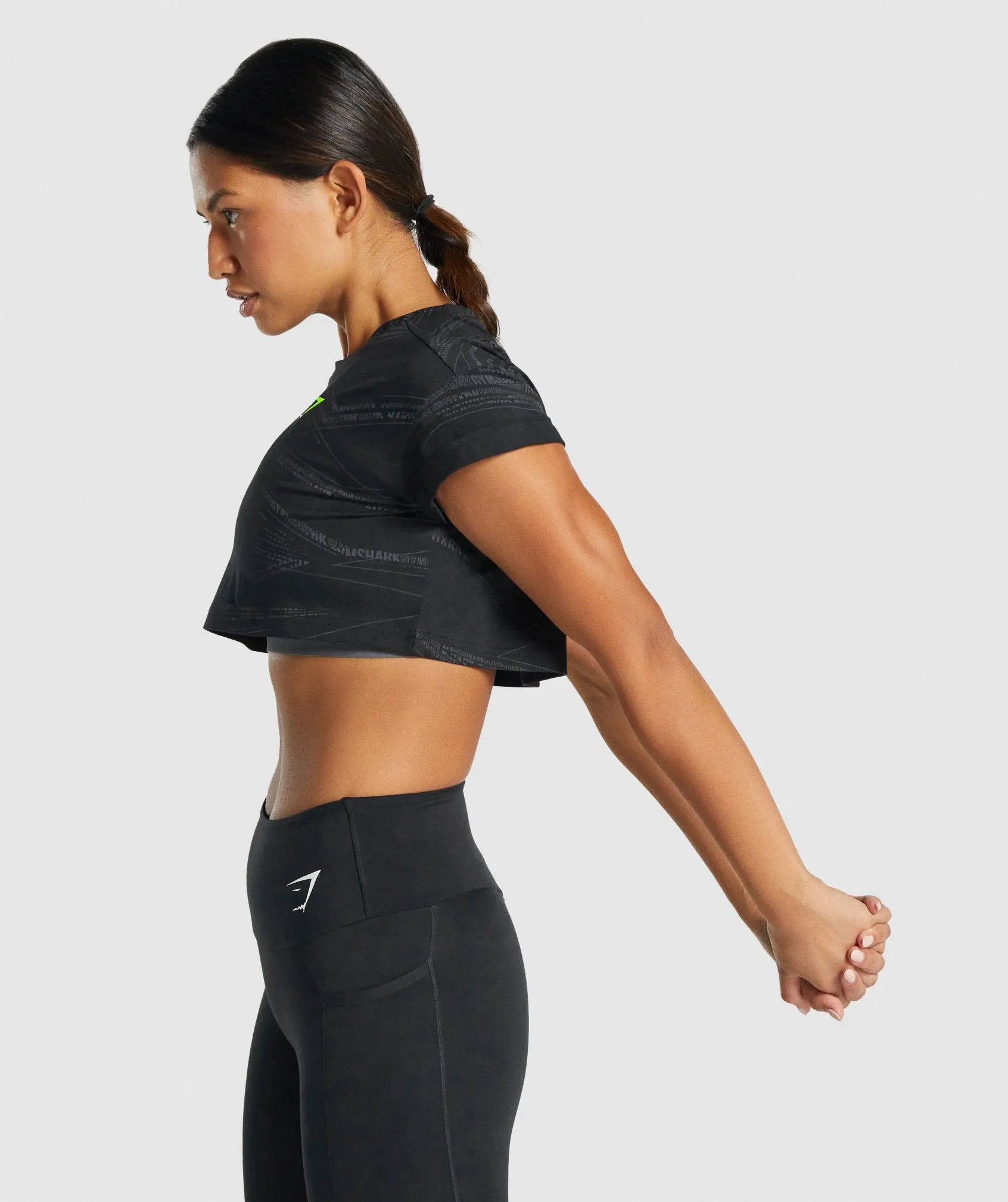 Gymshark Zone Graphic Crop Tee - Black/Grey sold by Gymshark product image thumbnail 3