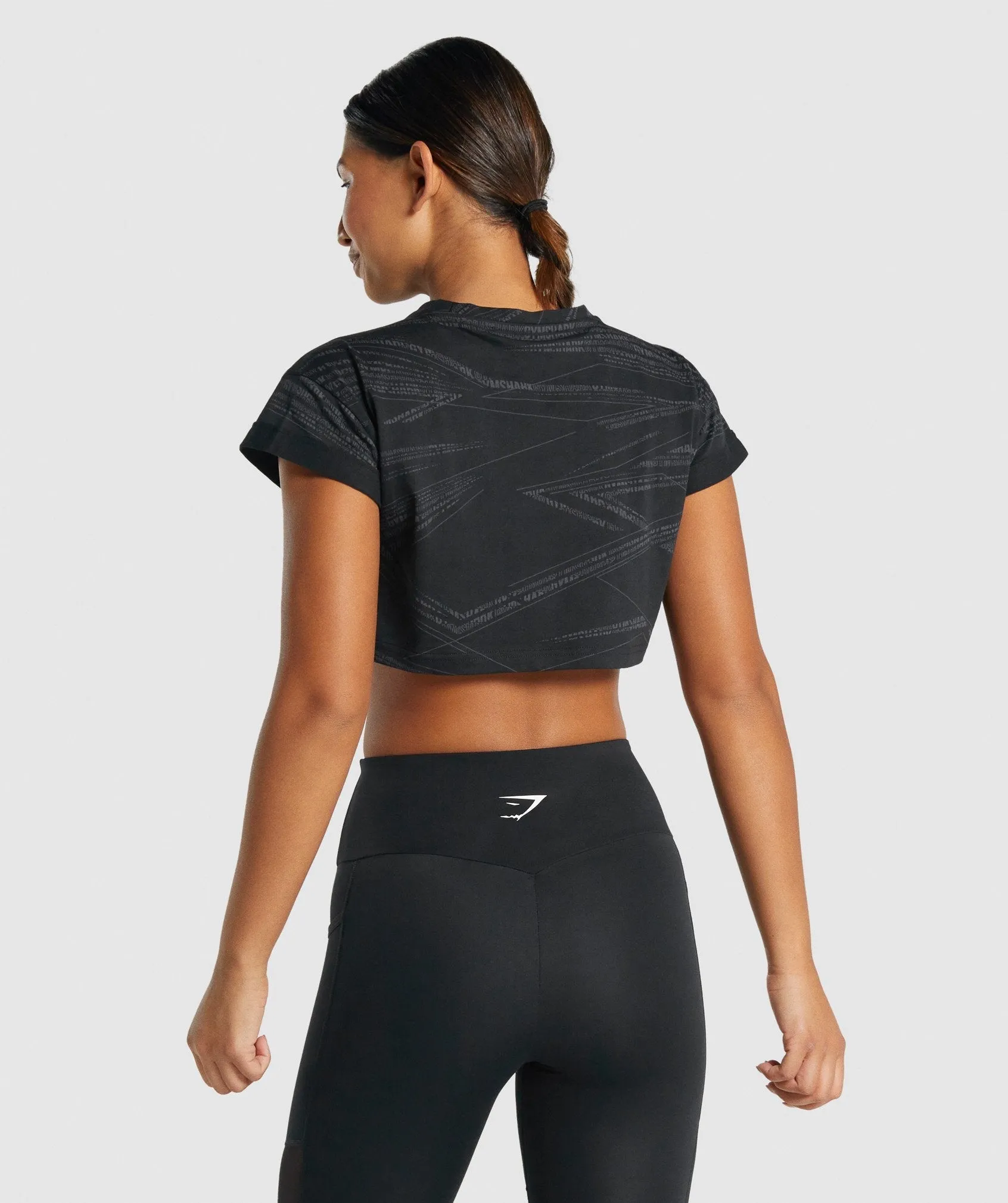 Gymshark Zone Graphic Crop Tee - Black/Grey sold by Gymshark product image thumbnail 2