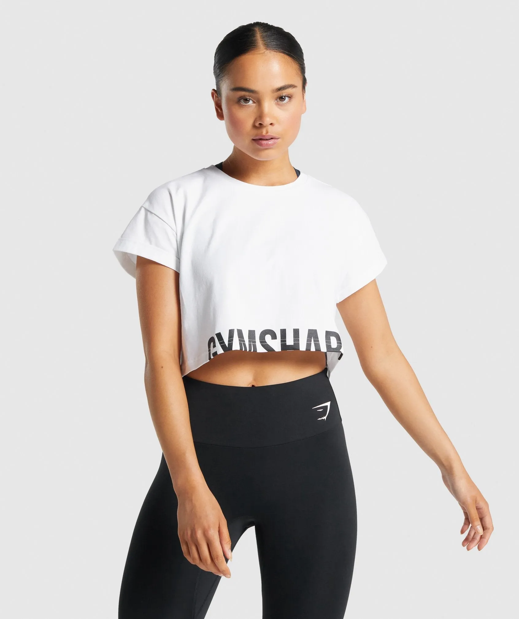 Gymshark Fraction Crop Top - White sold by Gymshark