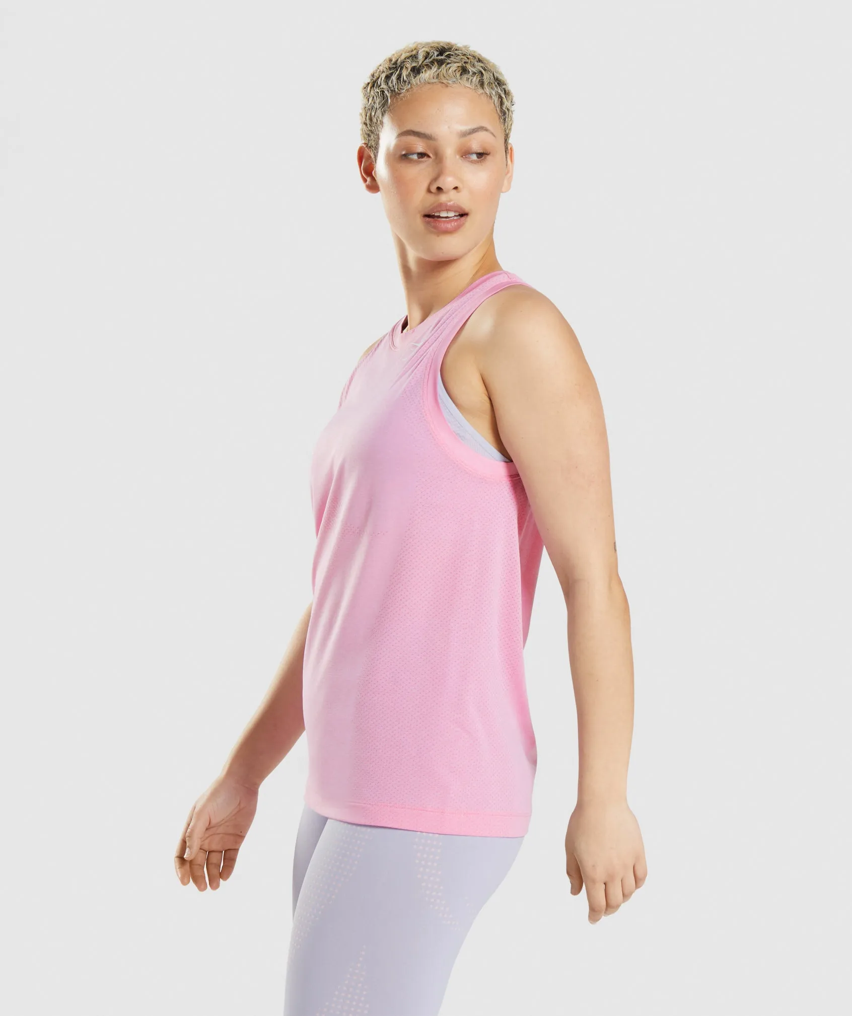 Gymshark Vital Seamless 2.0 Light Loose Tank - Sorbet Pink Marl sold by Gymshark product image thumbnail 3