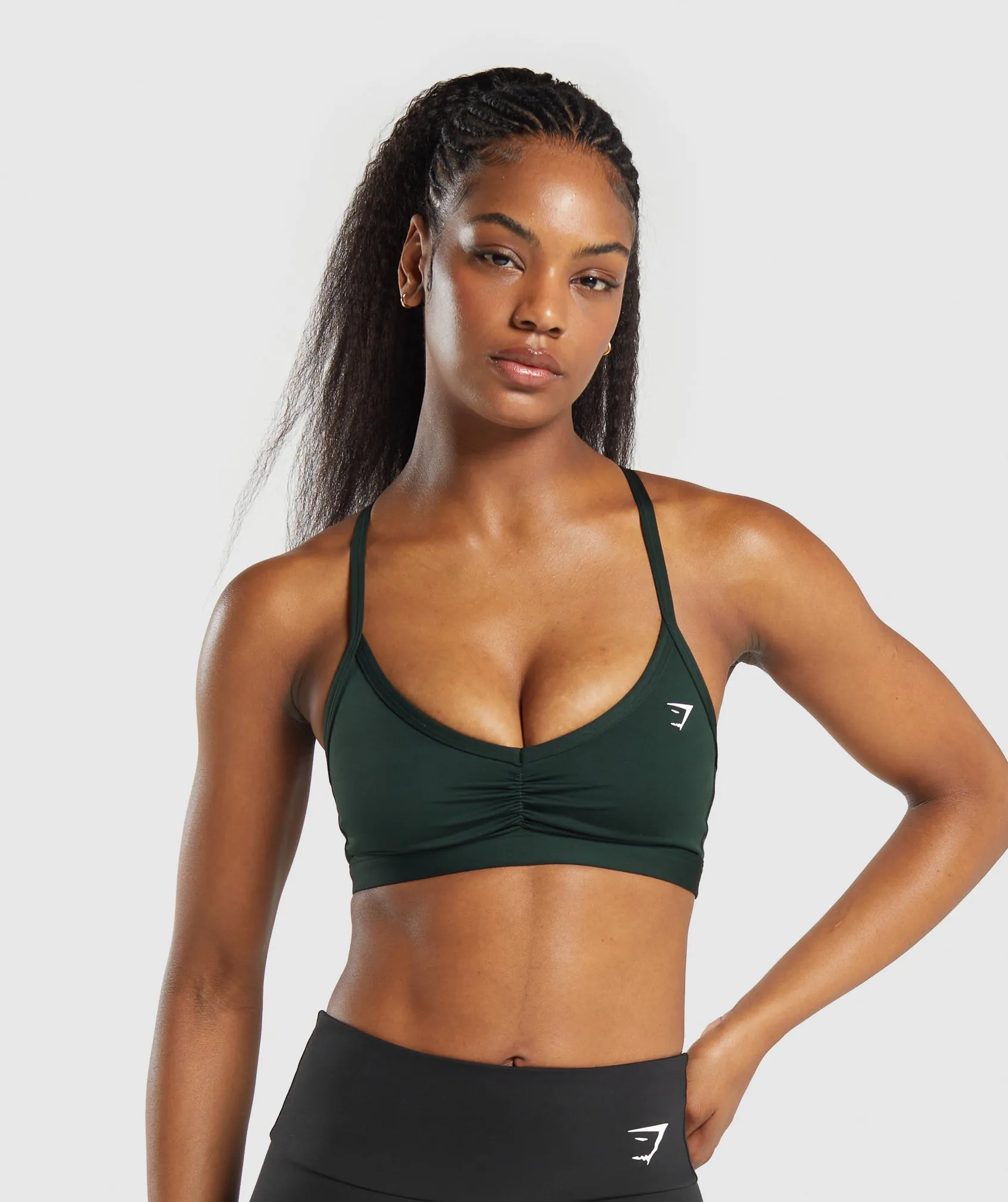 Gymshark Ruched Strappy Sports Bra - Victory Green sold by Gymshark product image thumbnail 2