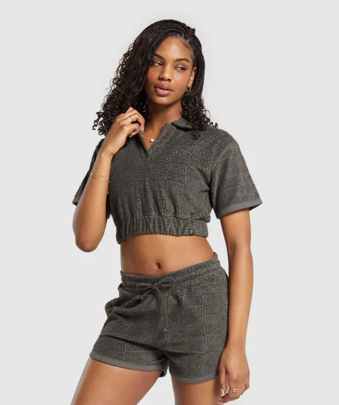 Gymshark Monogram Towel Crop Top - Strength Green sold by Gymshark