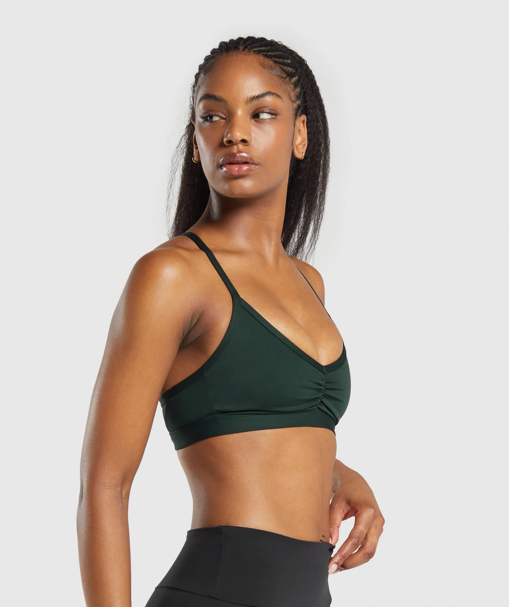 Gymshark Ruched Strappy Sports Bra - Victory Green sold by Gymshark product image thumbnail 3