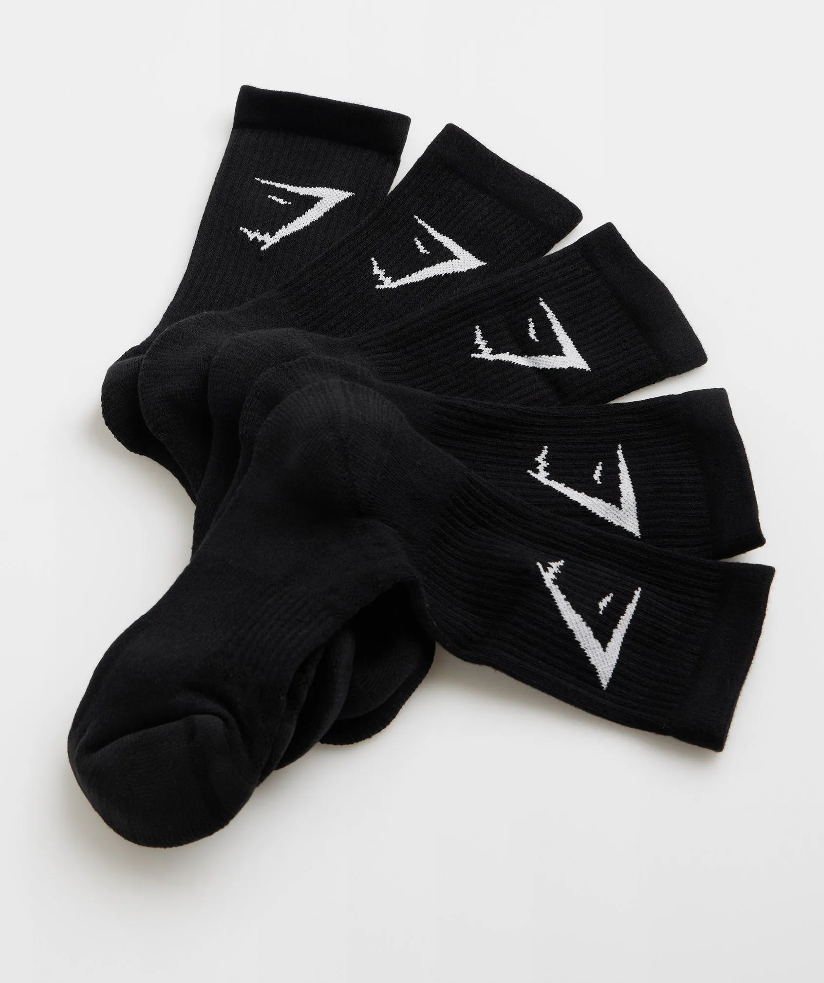 Gymshark Crew Socks 5pk - Black sold by Gymshark product image thumbnail 2