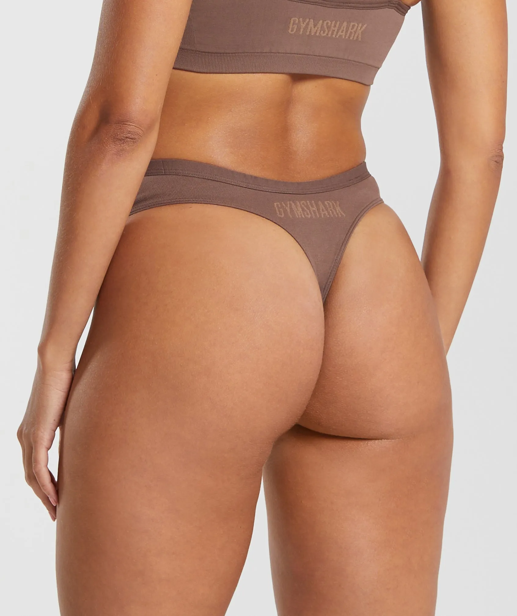 Seamless Dipped Front Thong - Soft Brown sold by Gymshark product image thumbnail 2