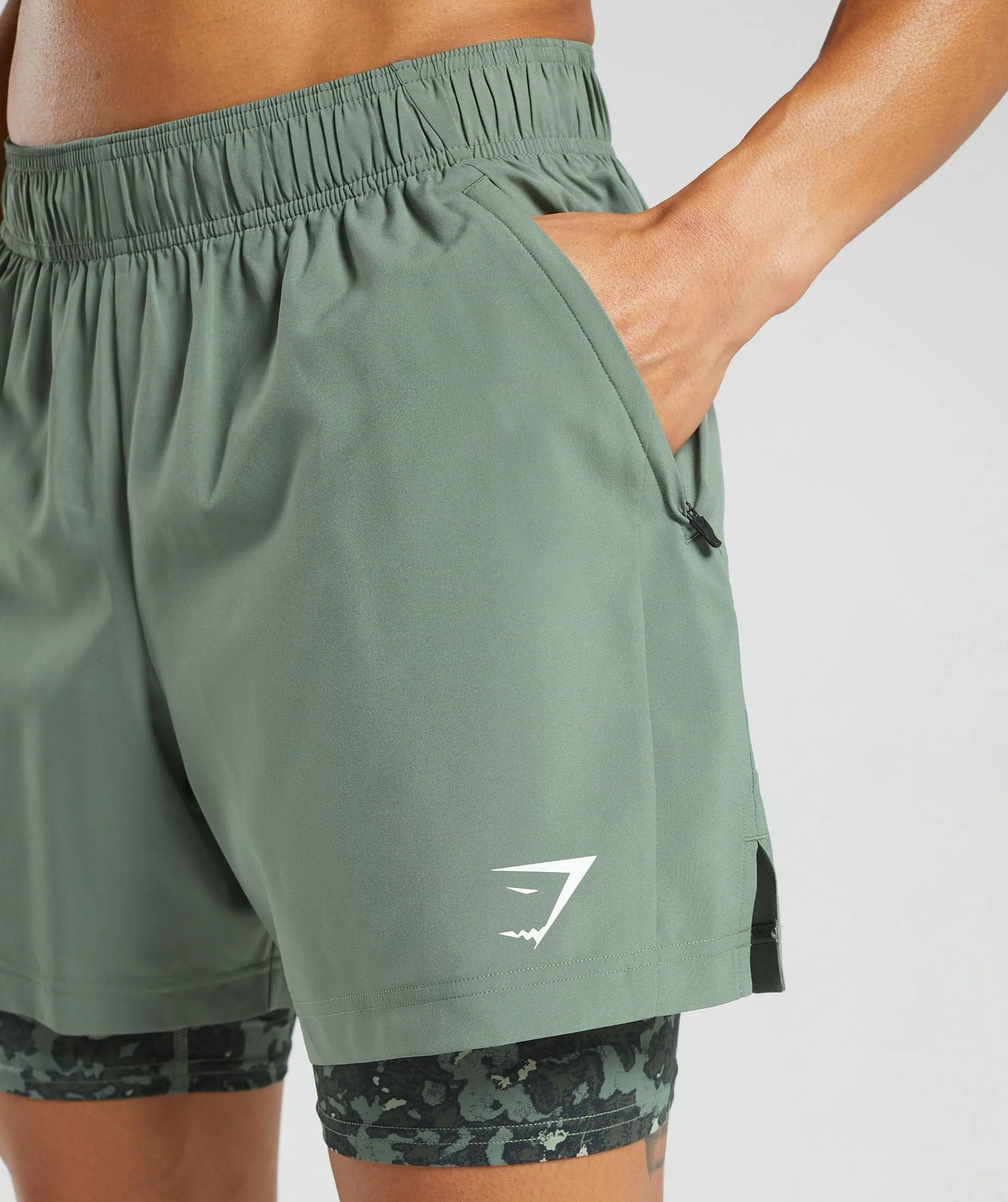 Gymshark Sport 5" 2 in 1 Shorts - Unit Green sold by Gymshark product image thumbnail 5