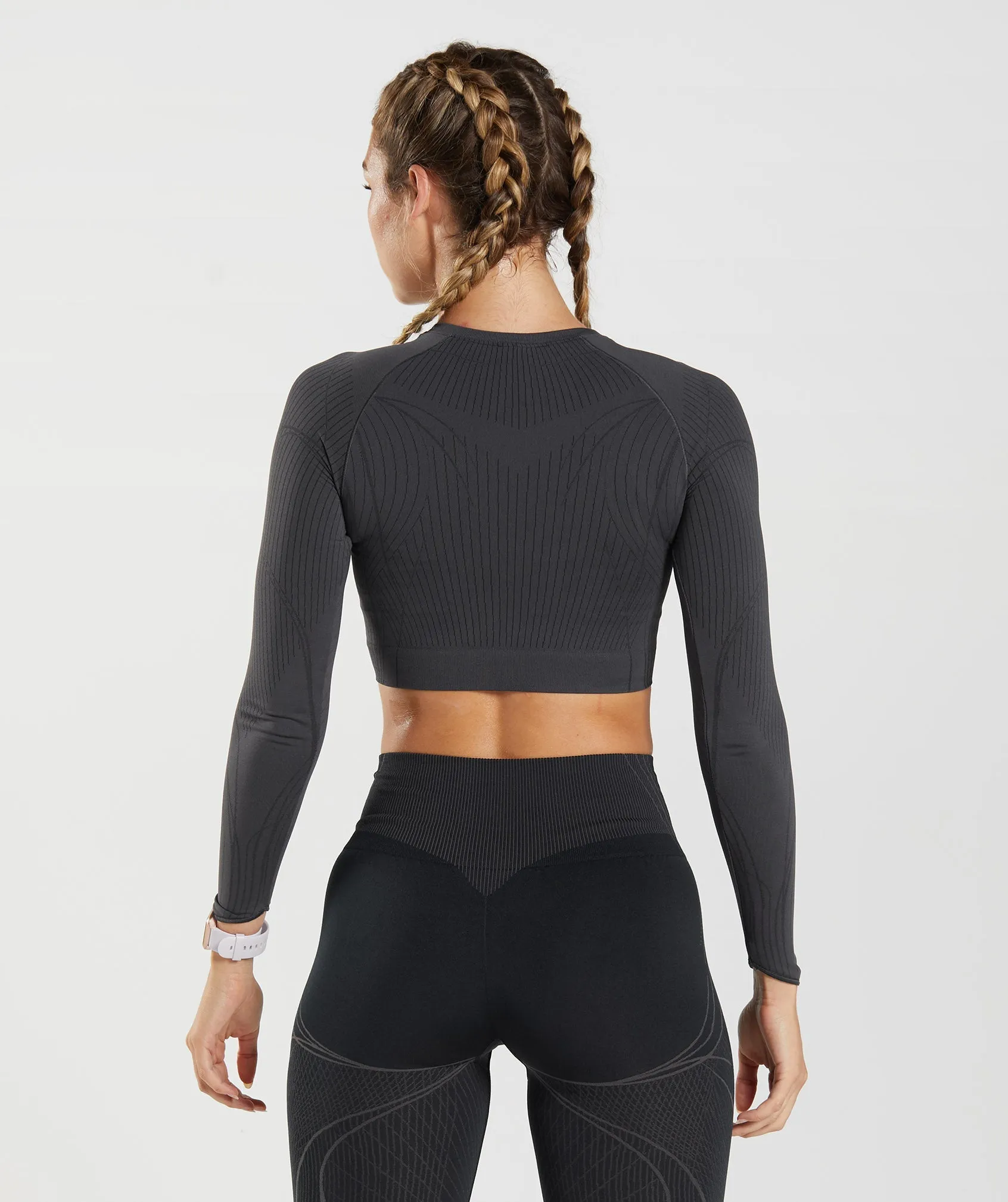 Gymshark Apex Seamless Crop Top - Onyx Grey/Black sold by Gymshark product image thumbnail 2