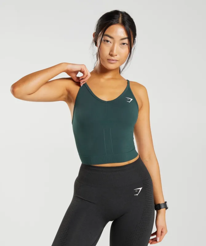 Gymshark Vital Seamless 2.0 Midi Tank - Woodland Green Marl sold by Gymshark